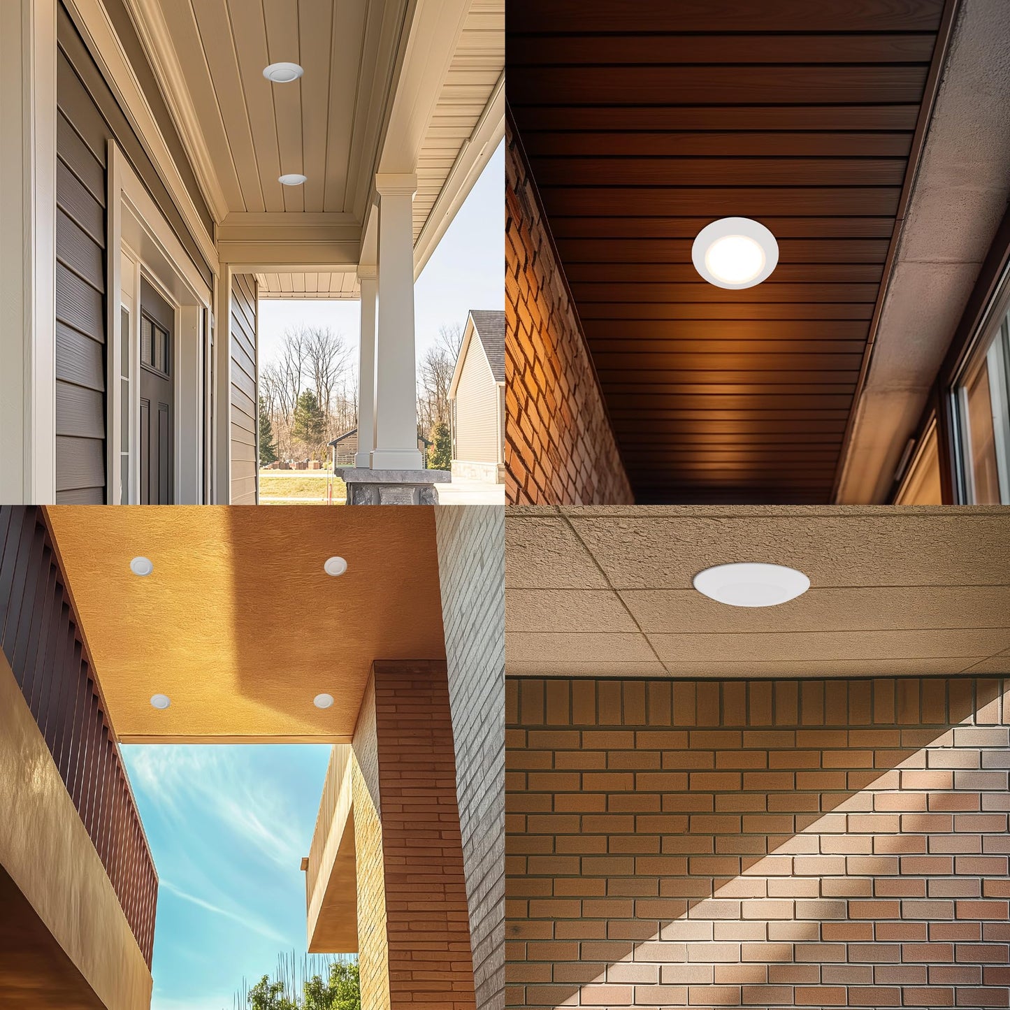 Jullison 6 Inch Led Low Profile Disk Light With Dust To Dawn Sensor  120Vac  15W  5Cct Color Changing  1000Lm  Non-Dimmable  Etl  Shower Rated Screw In Photocell Ceiling Light  White/8 Packs