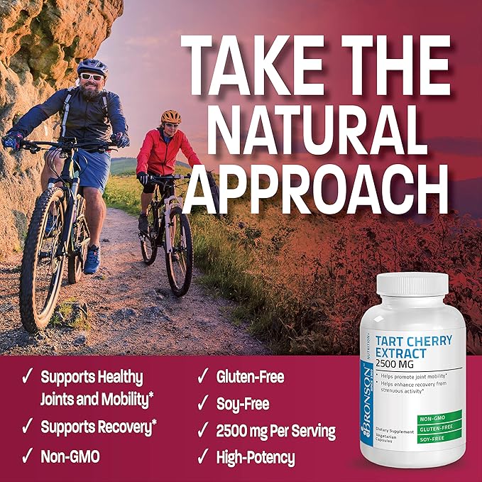 Bronson Tart Cherry Extract 2500 mg Premium Non-GMO Formula Packed with Antioxidants and Flavonoids, 90 Vegetarian Capsules