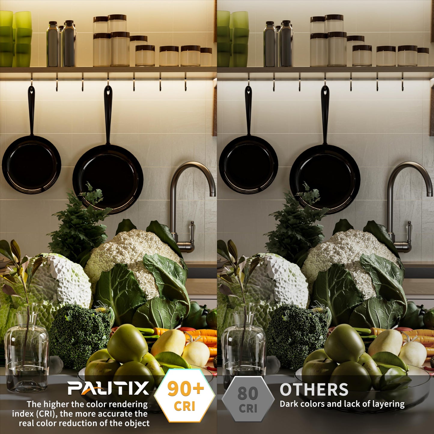 PAUTIX COB LED Strip Light IP65 Waterproof 32.8ft/10m 5040LEDs Natural White 4000K,High Lumen Flexible CRI93+ LED Tape 24V Super Bright,for Home&Office Lighting Project(Adapter&Dimmer Sold Separately)