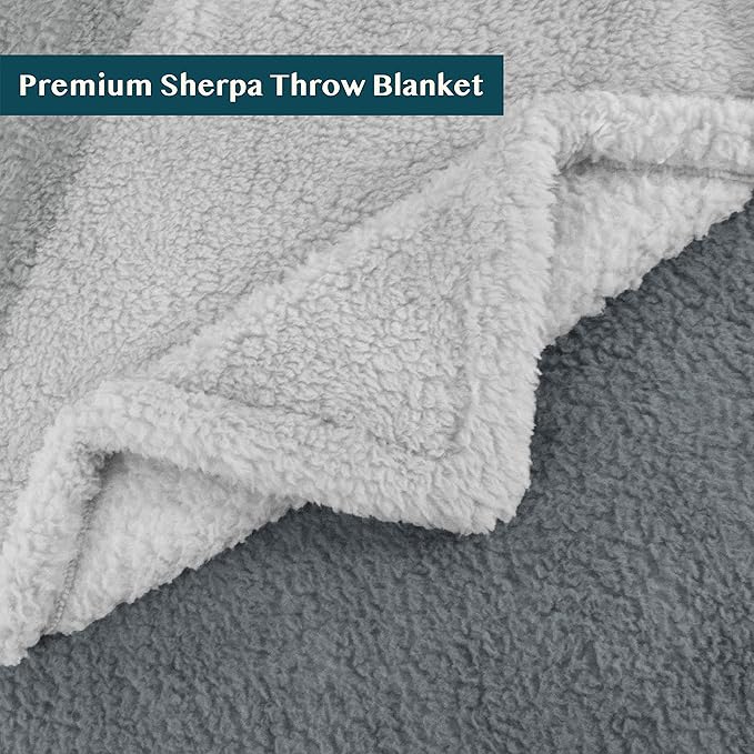 PAVILIA Sherpa Ombre Throw Blanket for Couch | Fuzzy Plush Cozy Microfiber Fleece Couch Blanket | Gradient Decorative Accent Throw | 60x80 Inches Charcoal Grey