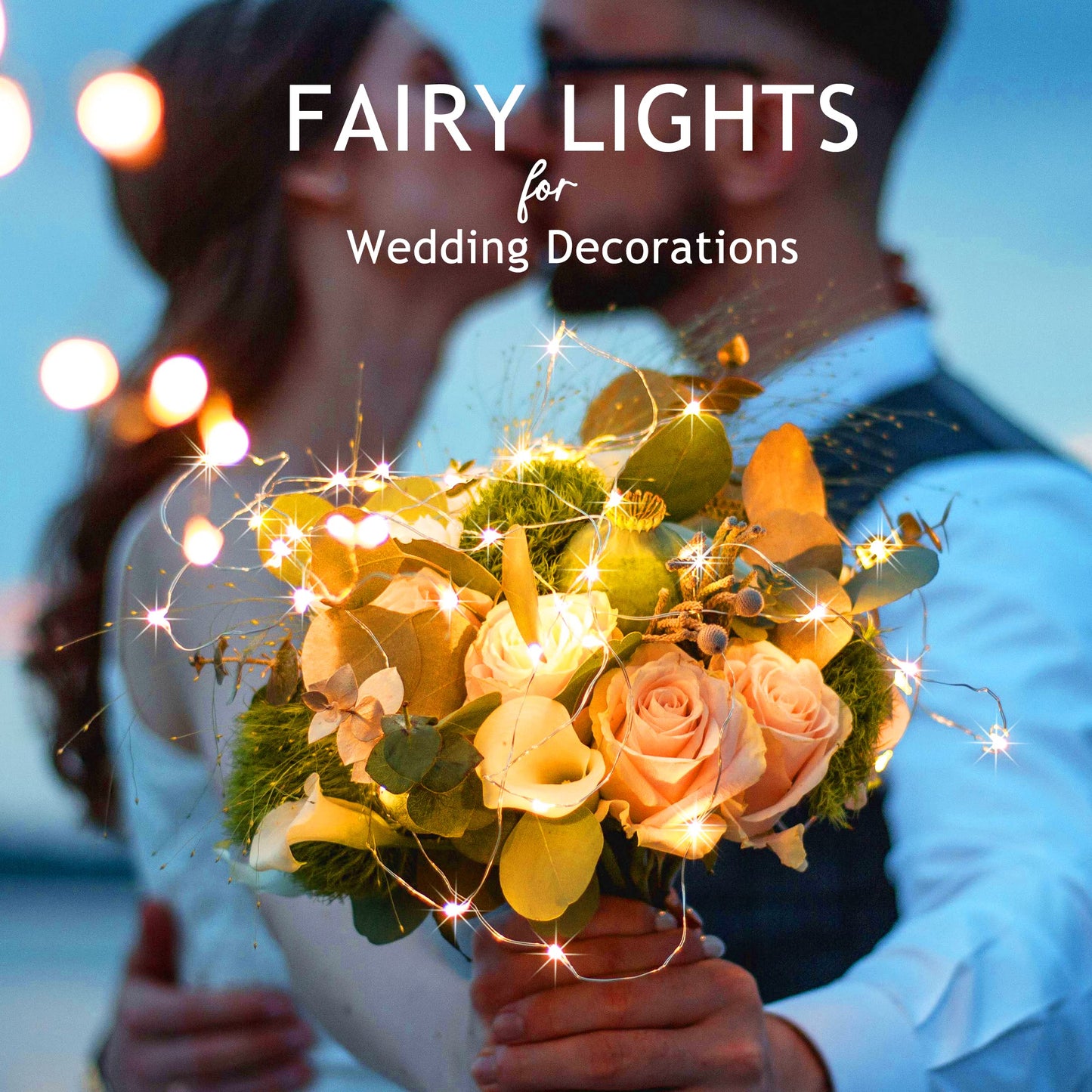 SmilingTown 20 LED Fairy Lights - 6.6FT Silver Copper Wire, Waterproof, Warm White, Battery Operated for Party, Wedding, Christmas Decorations