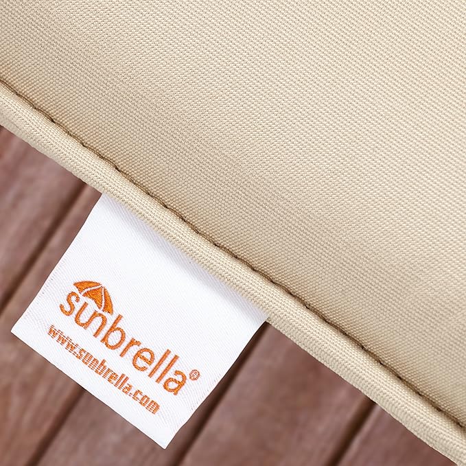 Sorra Home Sunbrella Bristol Square Chair Cushion (Set of 2) - Fade & Water Resistant, Outdoor & Indoor Patio Seat Cushion with Plush Foam - Canvas Sunflower (20" x 20" x 2.5")
