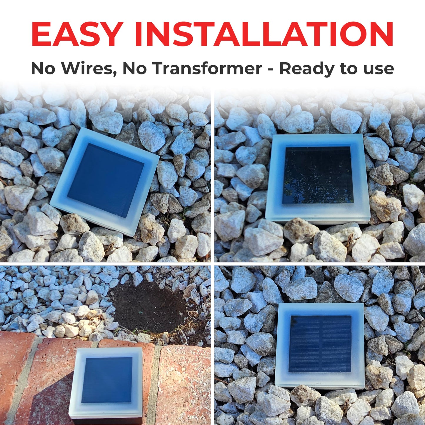 Lumengy Solar Paver Light 4?4 Inch (3.93 X 3.93)  Up To 12 Hours Continues Lighting  Stainless Steel  Glare-Free Lighting For Driveways & Garden  2700K Warm White  Waterproof & Drive-Over Rated. Ver 2