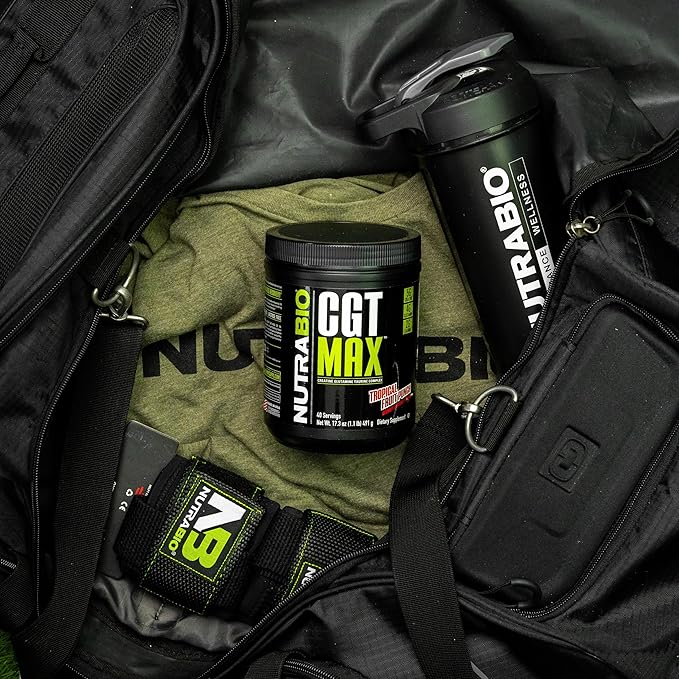 NutraBio CGT-MAX Powder- Creatine, Glutamine and Taurine to Support Muscle Recovery and Strength - 40 Servings - Tropical Fruit Punch…