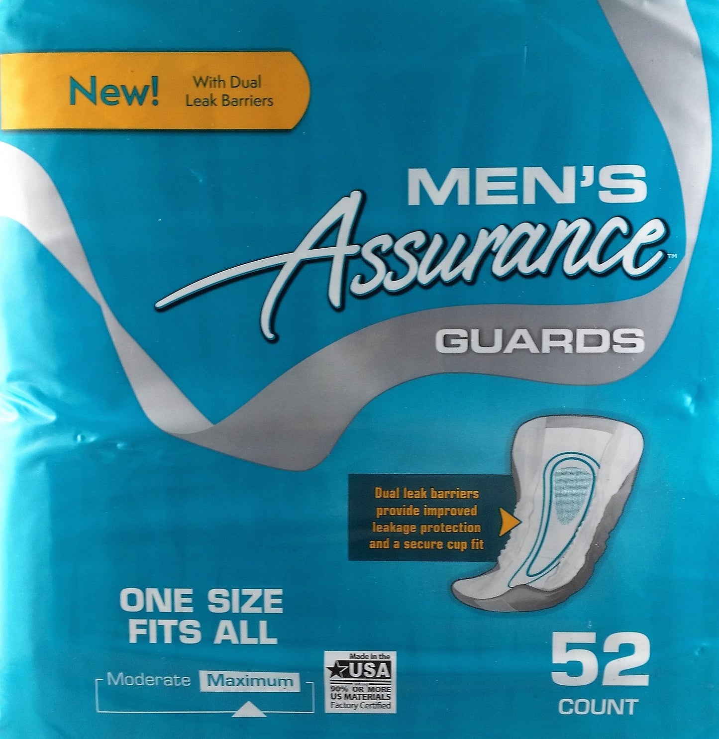 Mens Assurance Guards - 52 Count - New Improved With Dual Leak Barriers