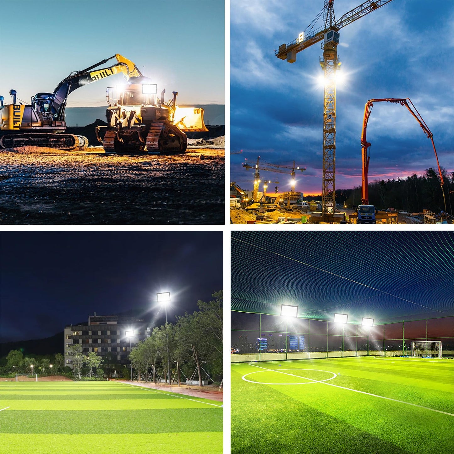 Gopretty 1000W Led Flood Lights 4200 Watt Equivalent 98000Lm Super Bright Outdoor Led Arena Lights 85-265V Ip66 Waterproof 6000K Daylight Commercial Lighting For Stadium  Backyard  Parking Lots Etc