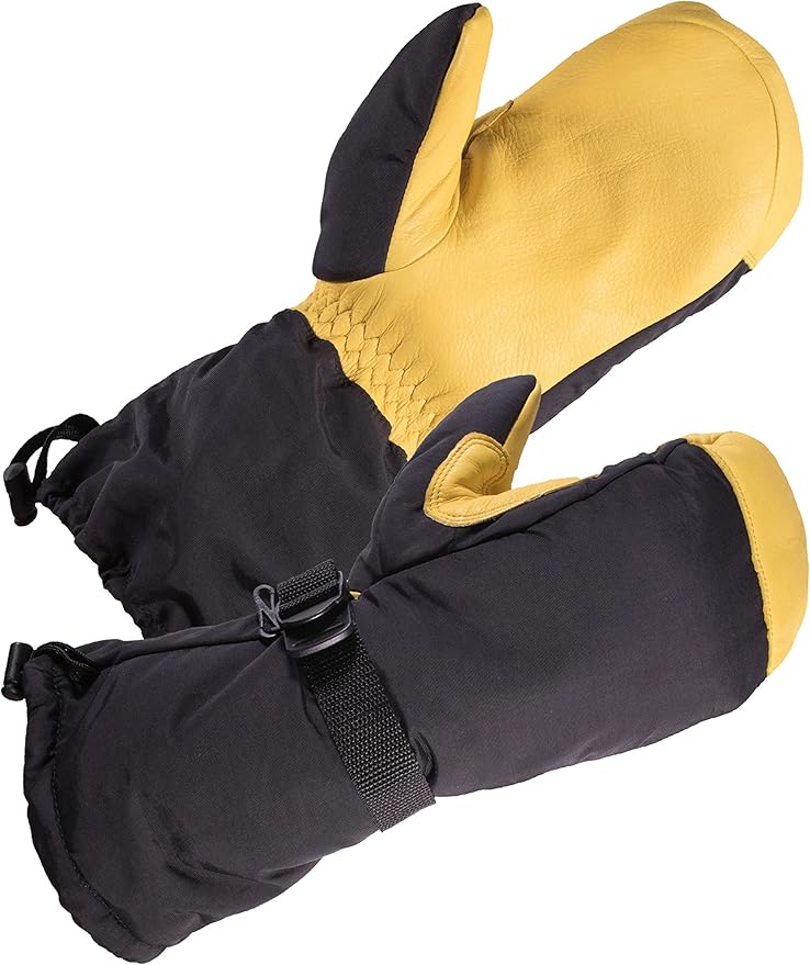 SKYDEER Waterproof and Windproof Genuine Deerskin Leather Ski Gloves with 150G 3M Thinsulate Insulation (SD8648T)
