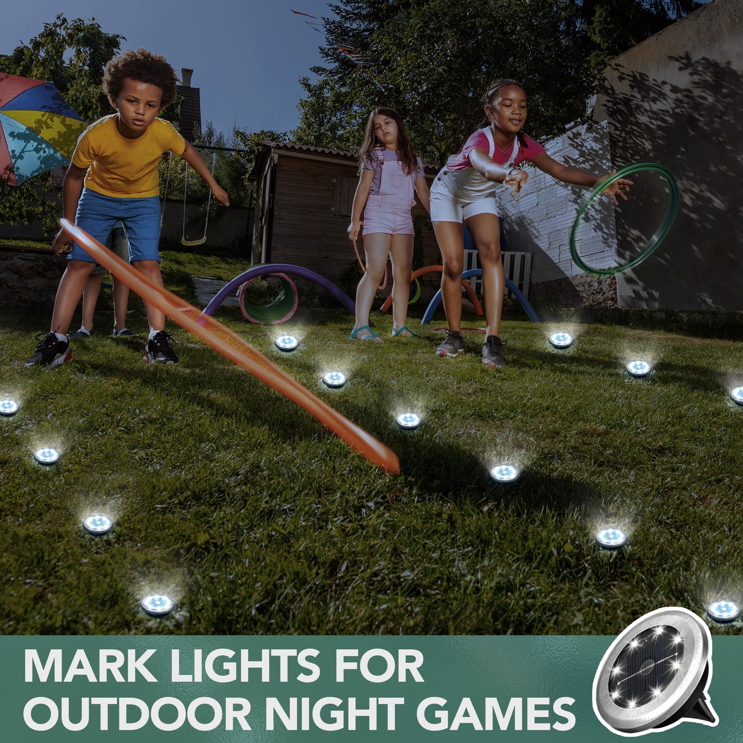 SOLPEX Mini Solar Ground Lights, 20 Pack Solar Lights Outdoor Waterproof, Pathway Lights Solar Powered, Solar Garden Lights, Landscape Lighting for Yard Driveway Walkway (Cool White)