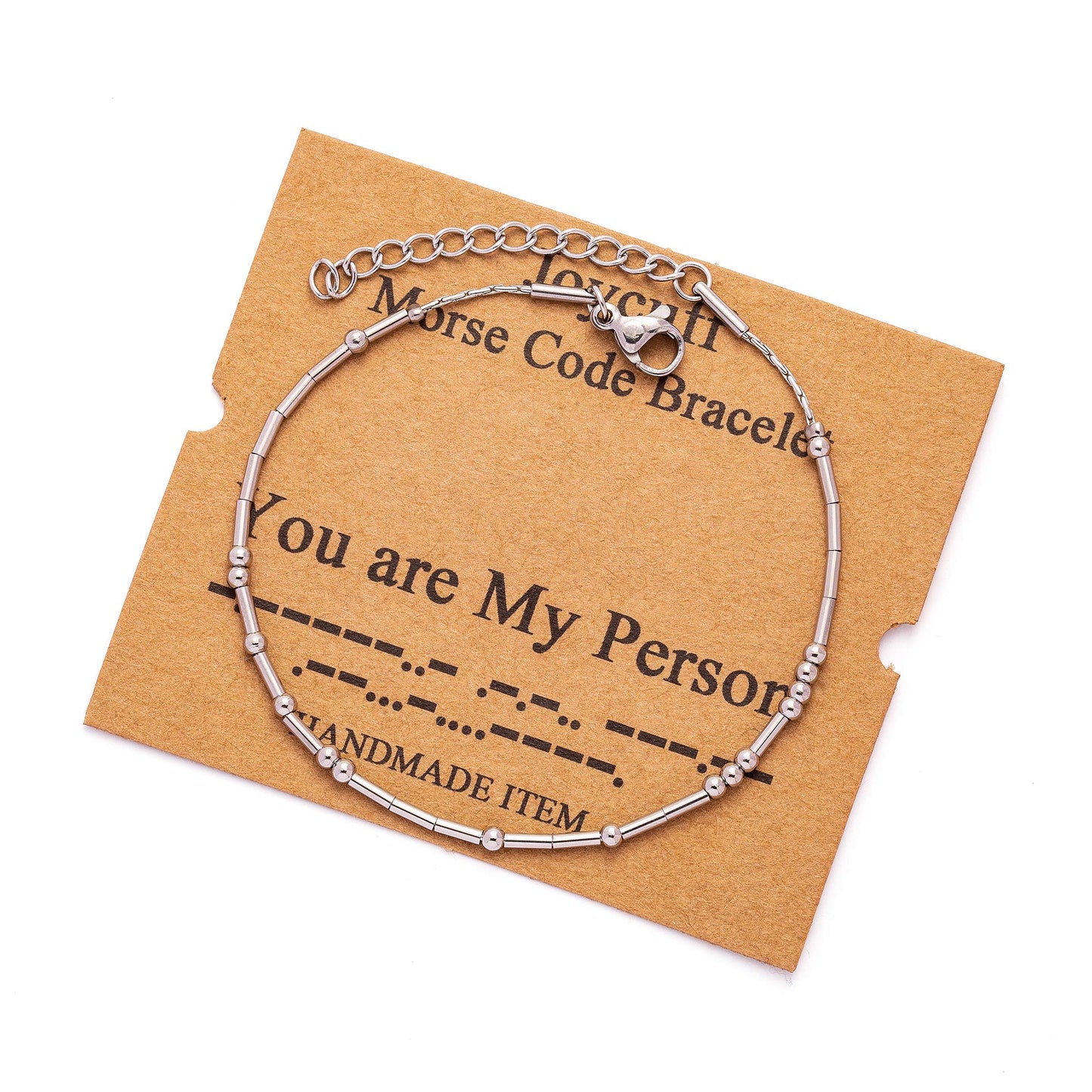 JoycuFF You Are My Person Morse Code Bracelets for Wife Funny Fashion Christmas Gifts Silk Wrap Bracelet Inspirational Motivatio