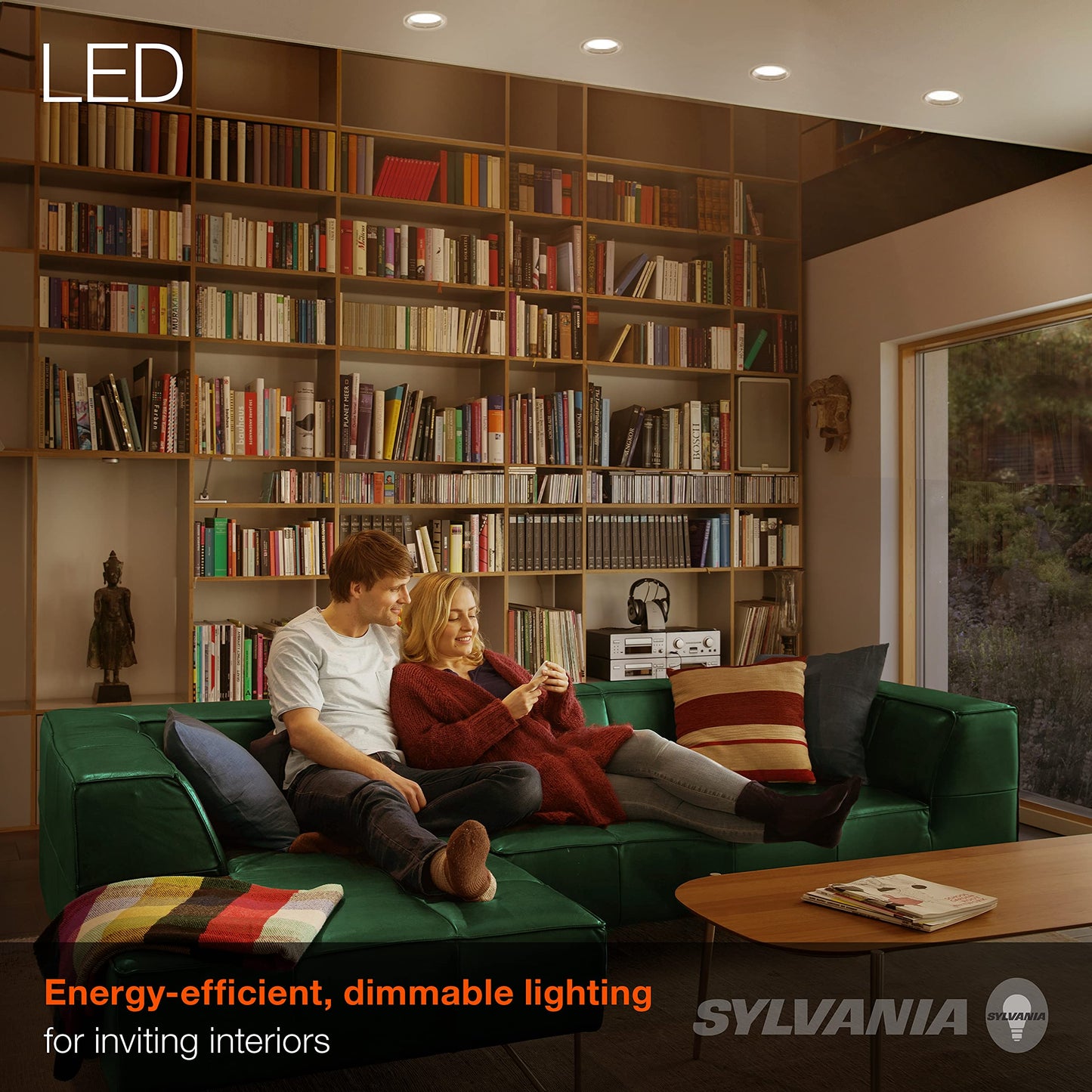Sylvania ECO LED BR30 Light Bulb, 65W = 10W, Dimmable, Frosted Finish, 650 Lumens, 2700K, Soft White - 4 Pack (40870)