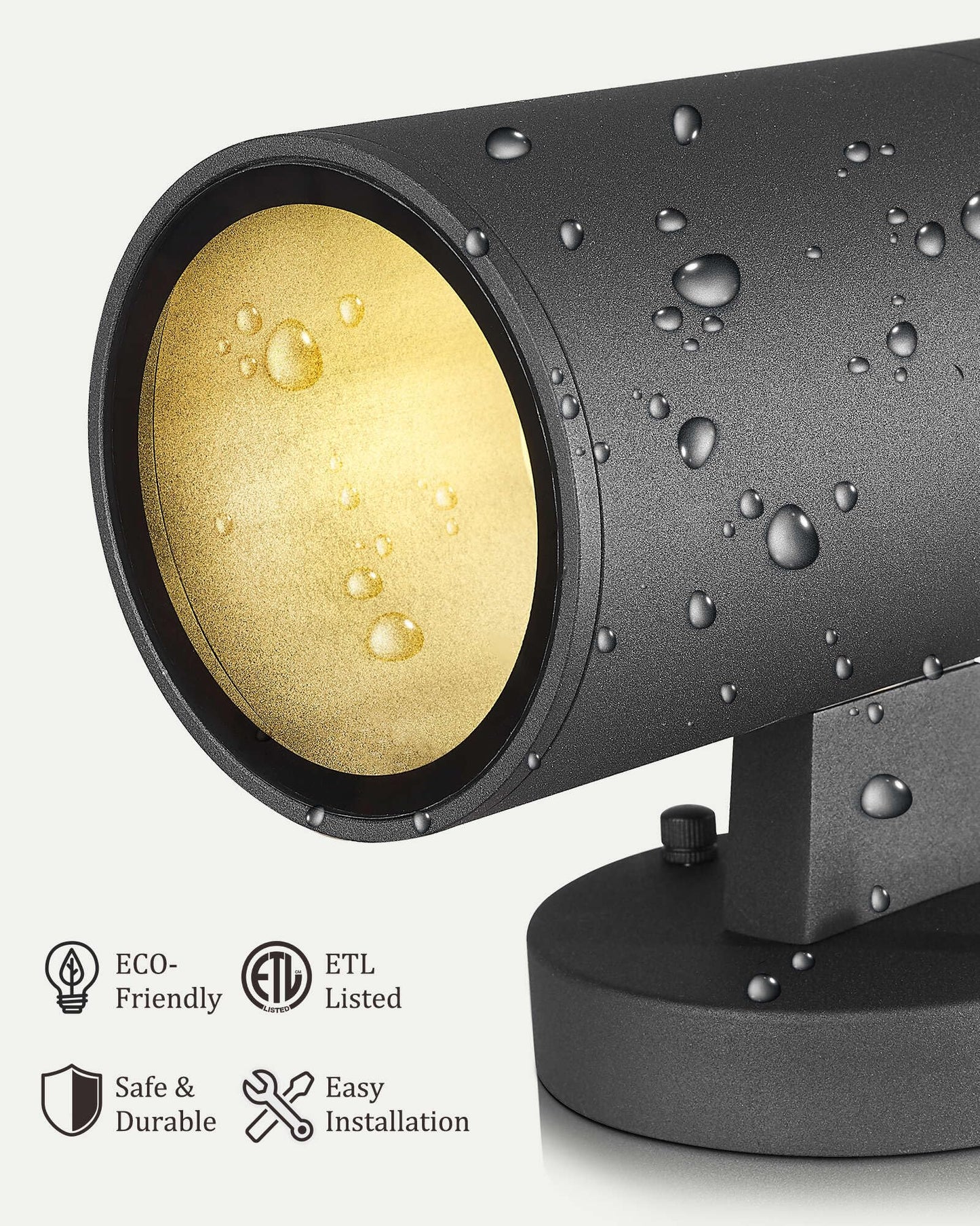 Ken & Ricky Outdoor Wall Sconce - Matte Black, Tempered Glass Cover, 1 Pack, Sensor, Model KR3378-W-1PK-B