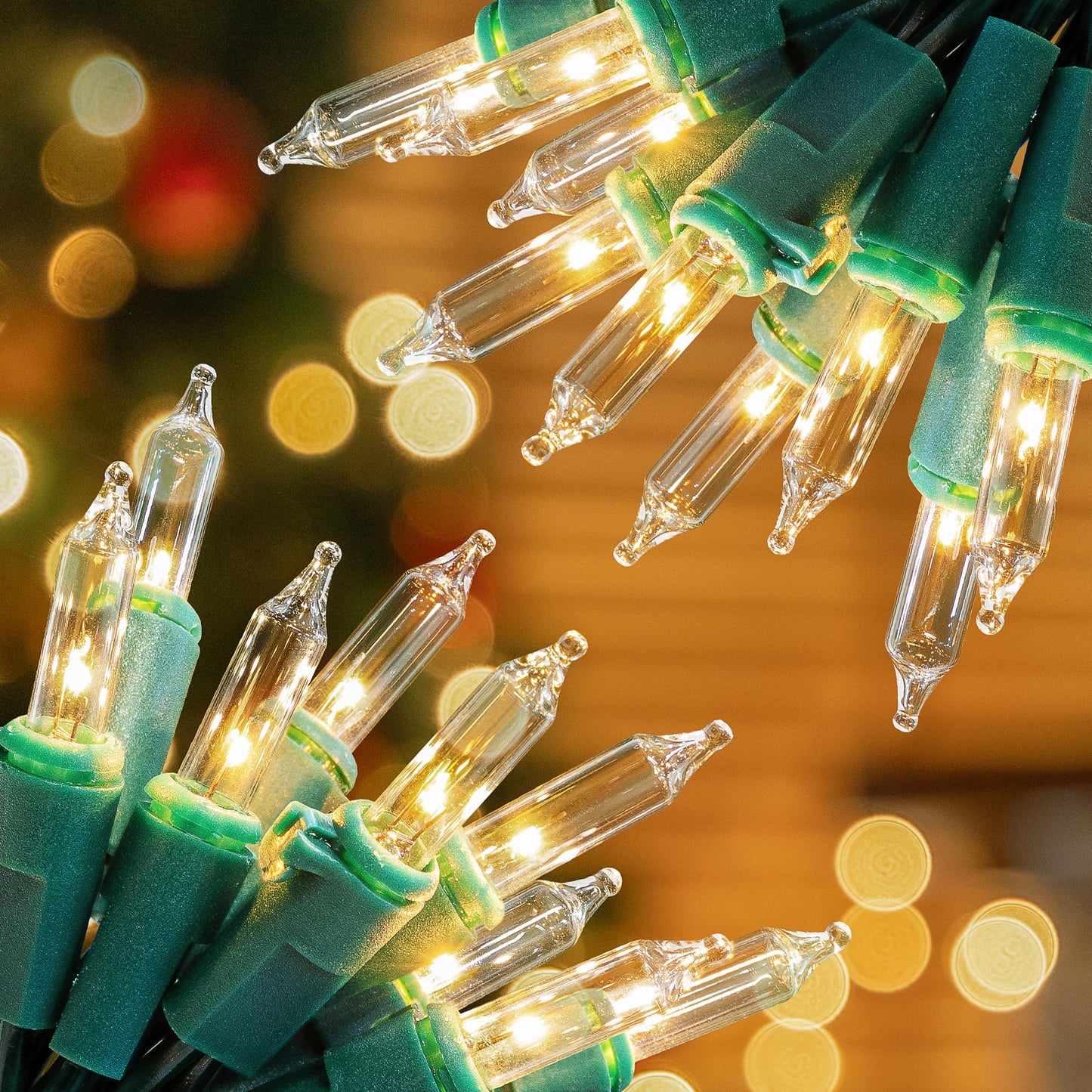 Hopolon Christmas Lights, 2 Pack 100 Mini String Lights, 23ft, Warm White, 120V UL Certified, Indoor & Outdoor Decor