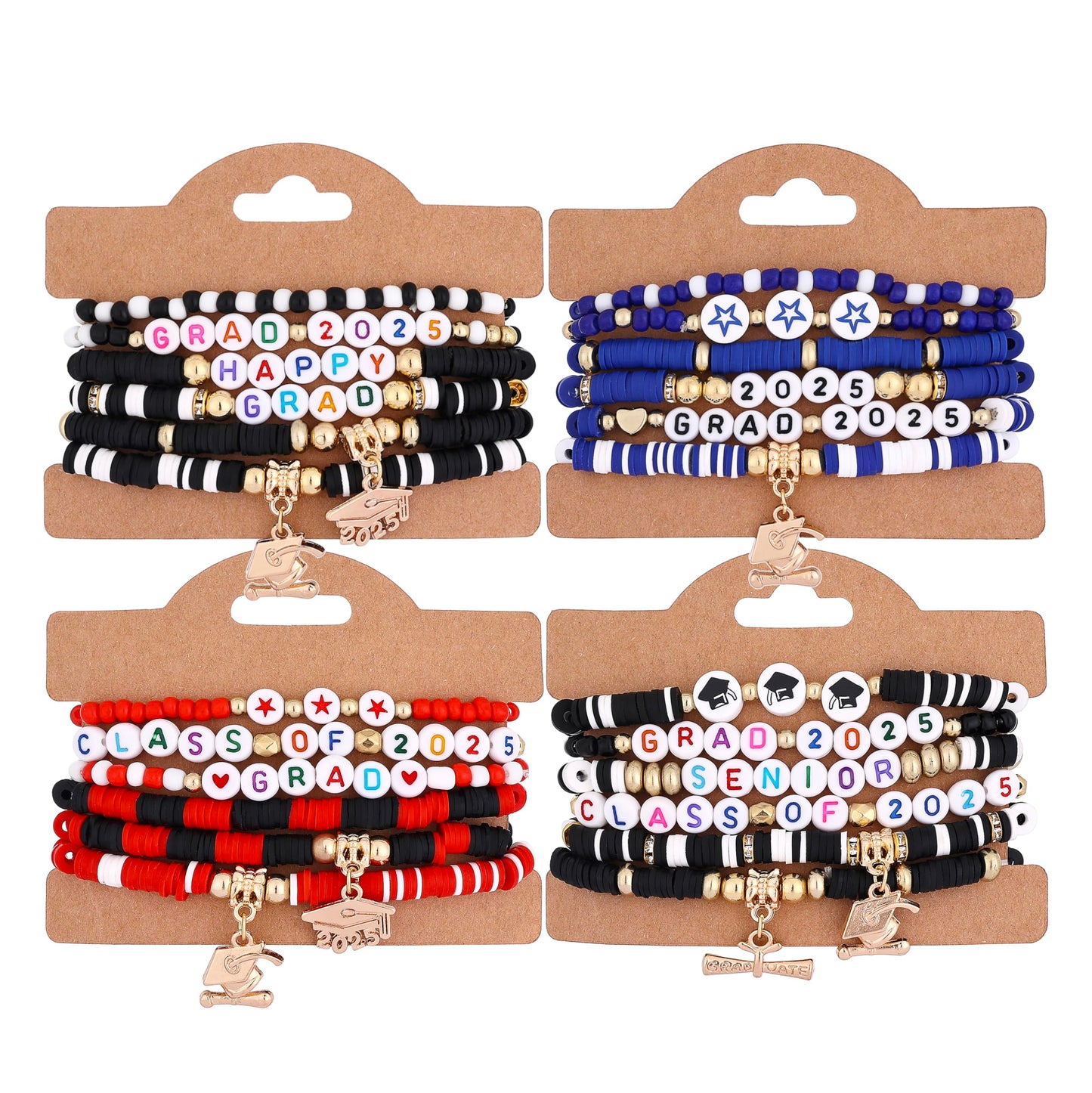 Taouzi Class Of 2025 Bracelets Bulk 2025 Graduation Gifts for Her Him Congrats Graduation Party Favors Jewelry for Teacher Stude