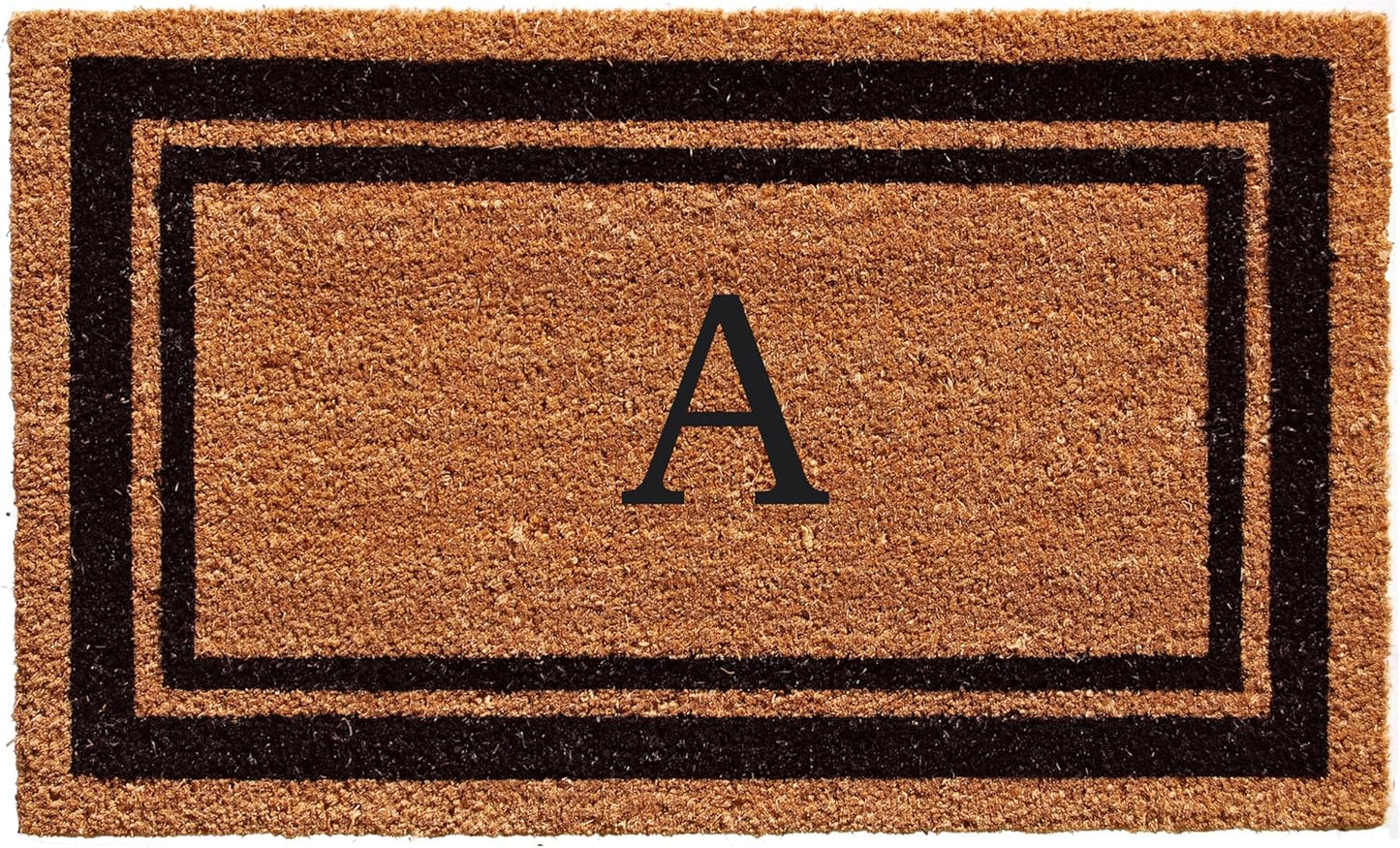 Calloway Mills 152963672A Black Border 36" x 72" Monogram Doormat Letter (A)