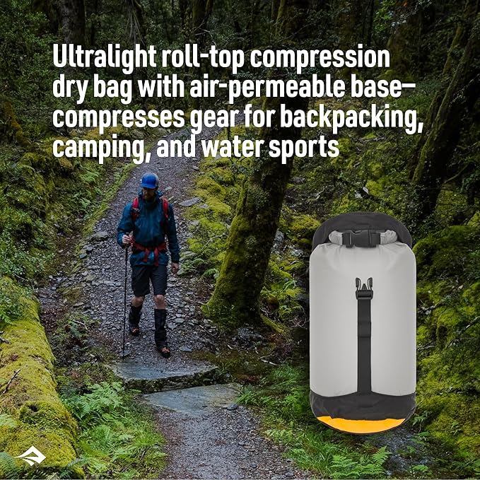 Sea to Summit eVac Ultra-Lightweight Compression Dry Bag, Waterproof Dry Storage, 13 Liter, Atoll Blue