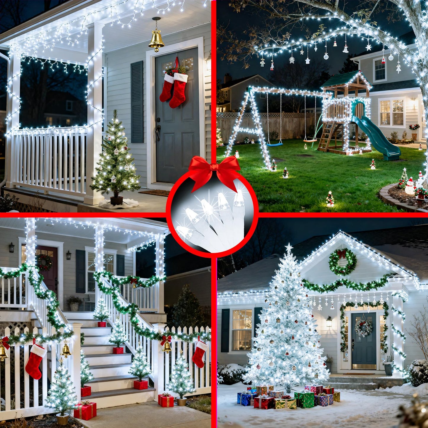 750 Led 240Ft Christmas String Lights Outdoor  12 Pro Modes And Timer Memory & Brightness  Plug In Outdoor Waterproof Clear Wire Twinkle Light For For Xmas Yard Tree Wedding Party Decor (Cool White)