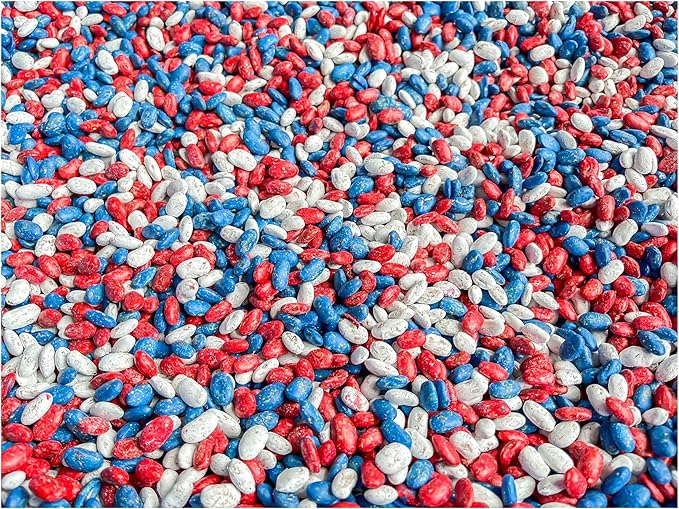 Patriotic Themed Sensory Beans - Colorful Sensory Bin Filler - 2 Cups