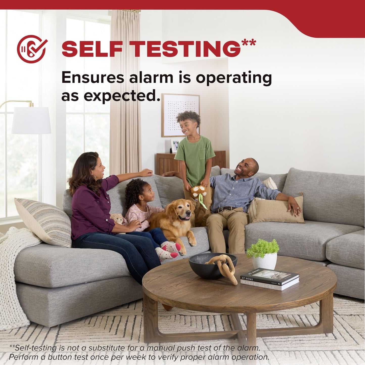 Kidde Smoke Detector for Home, 10-Year Battery Powered, Voice Alerts, LED Light Notifications, 3-Pack