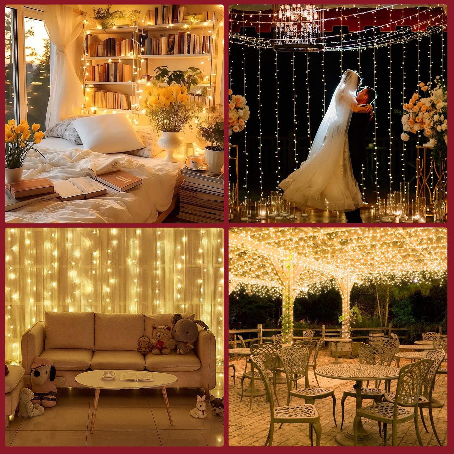 Banbanjo Christmas String Lights Indoor Outdoor Clear Wire  500 Led 164Ft Warm White Christmas Lights Outdoor For Bedroom 8 Mode  Twinkle Fairy Light Plug In For Home Wedding Tree Yard Patio Decor
