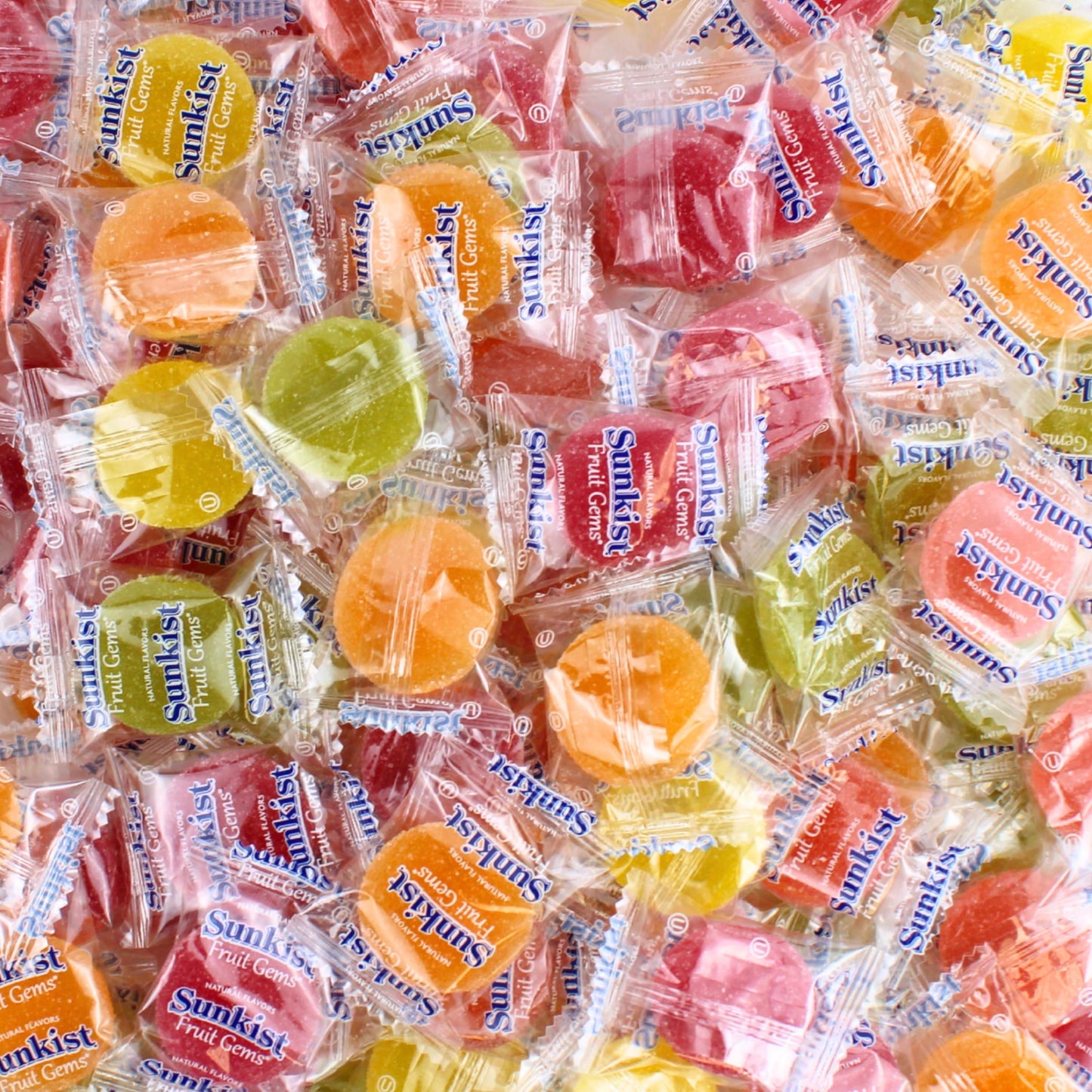 Bright Sunkiss Fruit Gems  Individually Wrapped Sugar Dusted Soft Gel Candy  Fruit Slice Flavored Jelly Gummies by Queen City Candy Cave (1 Pound)