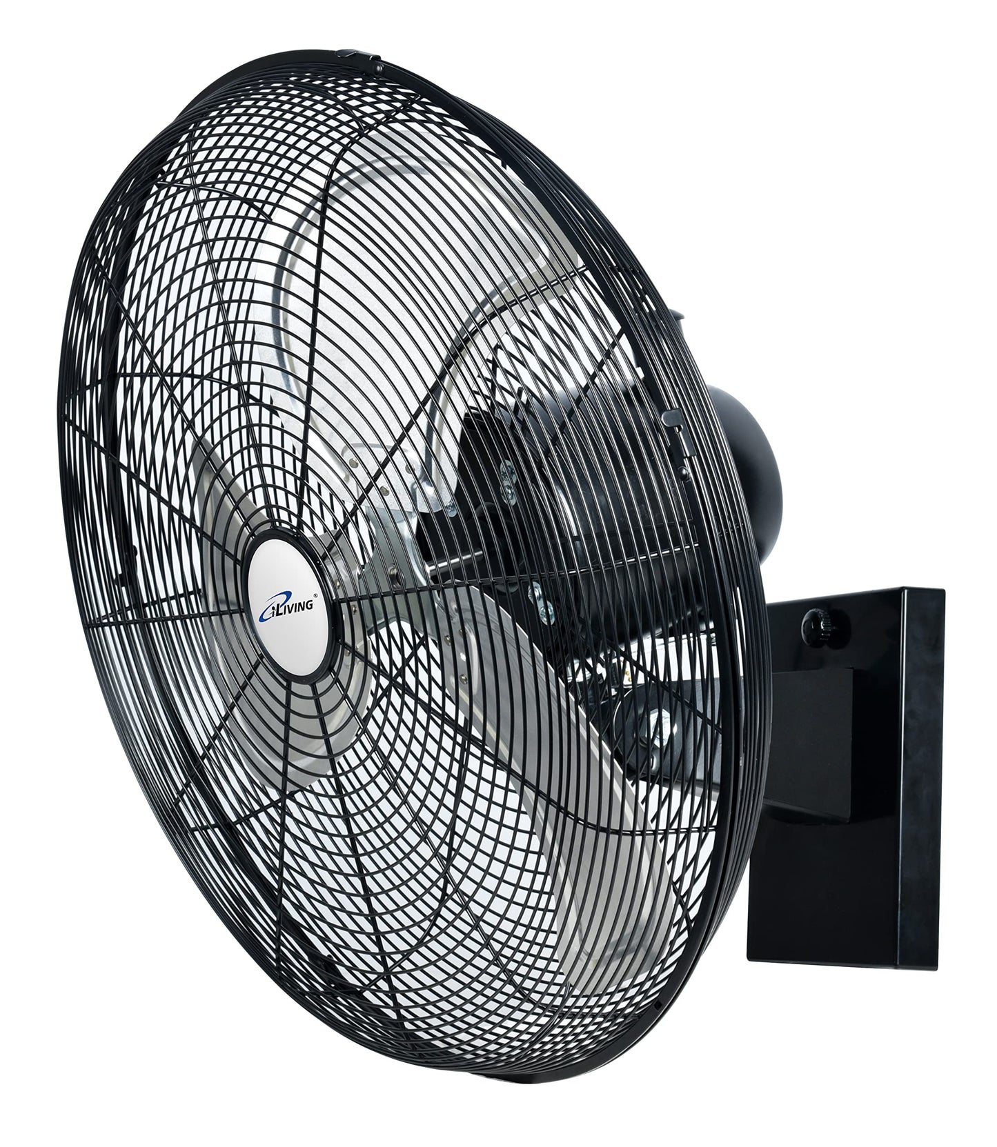 iLiving 18 Outdoor Oscillating High Velocity Wall Fan with 4150 CFM Heavy Duty Weatherproof Motor, Variable Speed Adjustment for