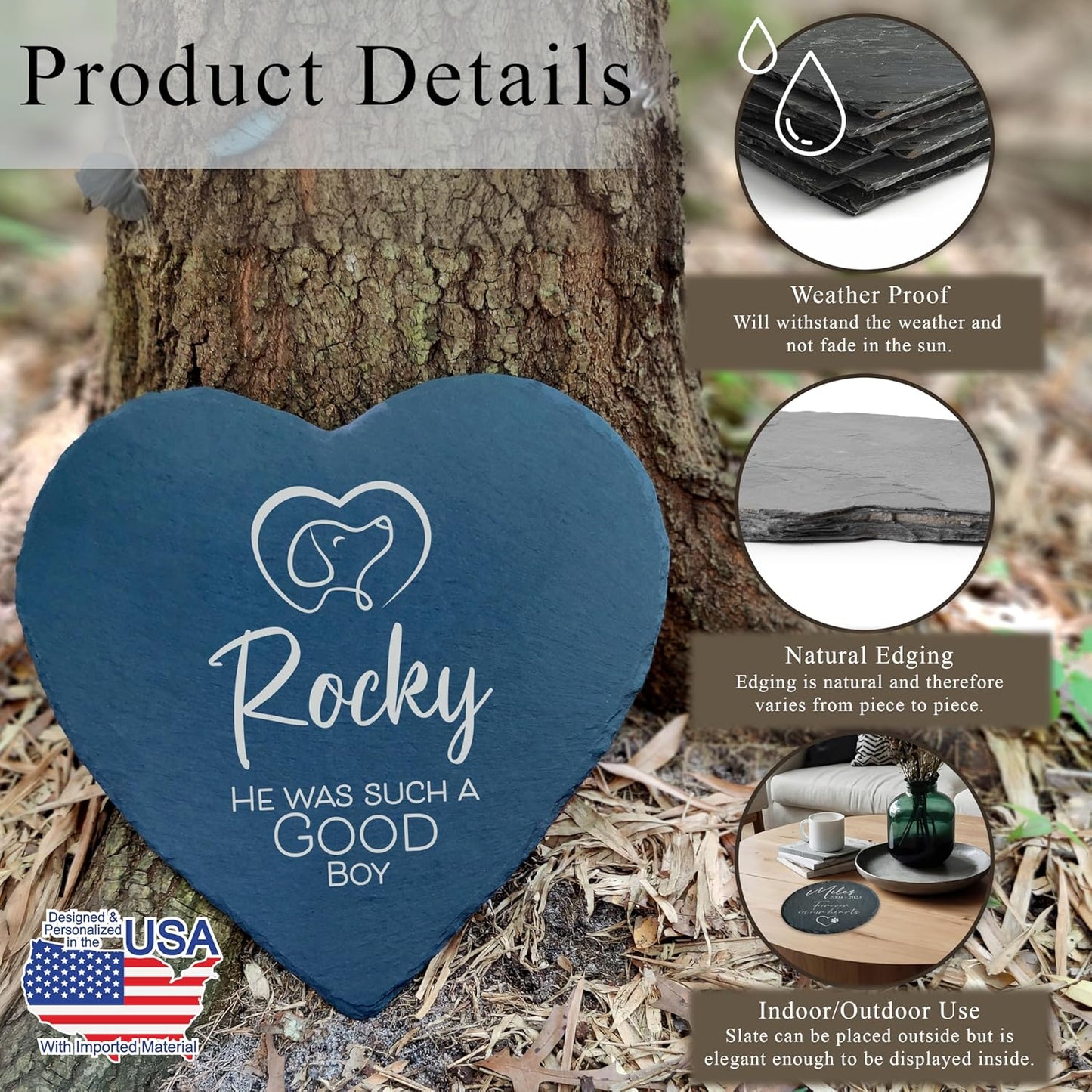 Dog Memorial Gifts for Loss of Dog, Cemetery Decorations for Grave, Pet Loss Sympathy Gift, Personalized Remembrance Garden Stone, Cat Lovers Heaven Grave Markers Bereavement Headstone (A10H)