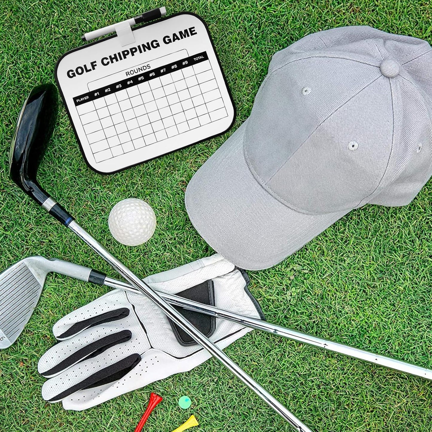 Golf Scorecard Board Erasable with 1 Free Pen, Plastic Write on Whiteboard Dry Erase Score Card Holder Accessories Gift for Men Women Golfer