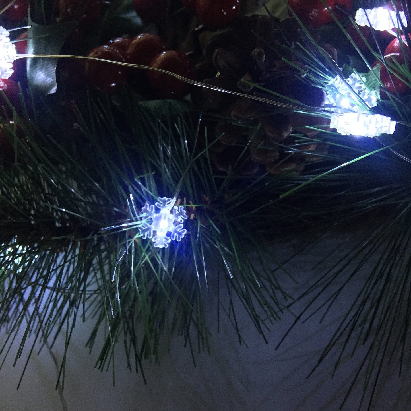 Yongzhenlite Set Of 2 Battery Operated Mini Led Fairy Light Snowflake Lights With Timer 6 Hours On/18 Hours Off For Wedding Centerpiece Party Decorations 30Leds 10 Feet Silver Wire (Cold White)