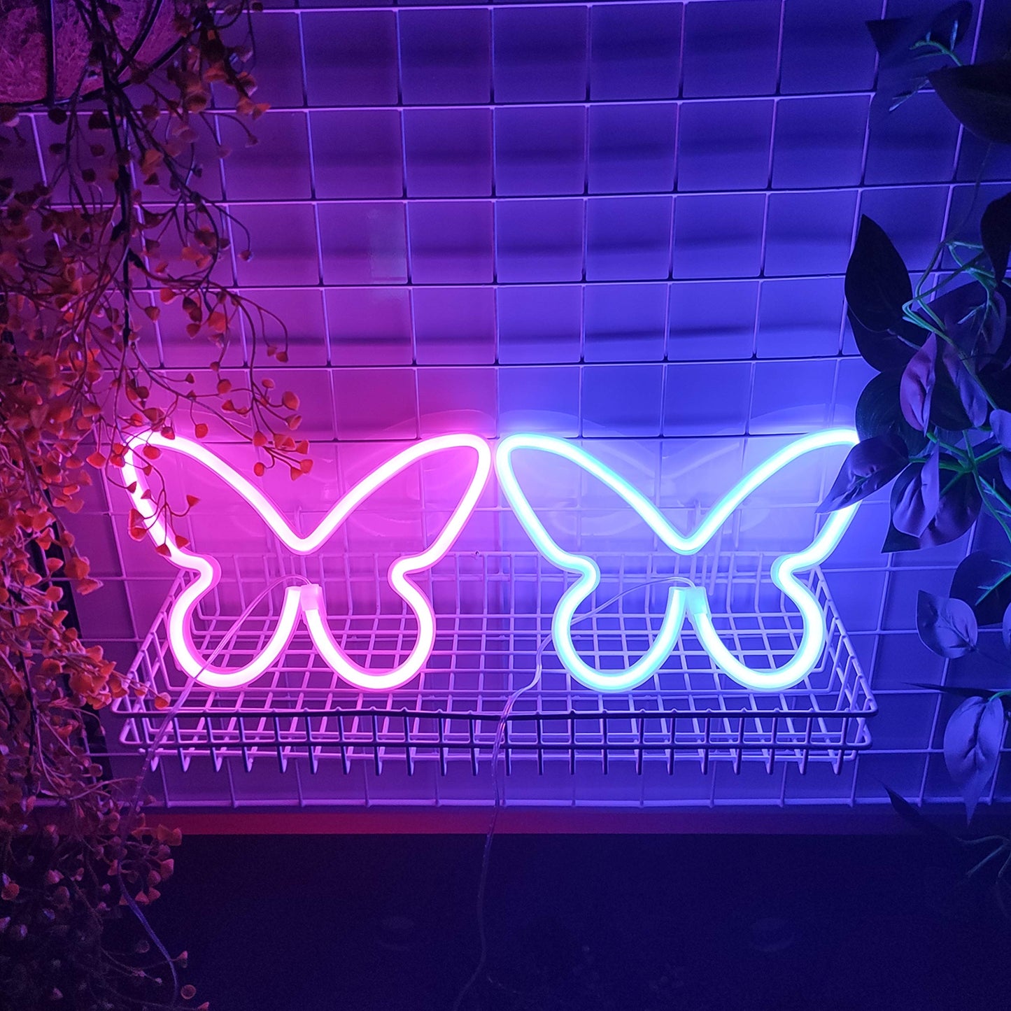 Jywj Butterfly Neon Sign - Pink Led Table Decoration, Usb/Battery Powered, Model Jy-Bf-Pk01, Perfect For Bedroom And Events