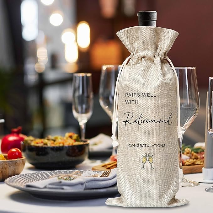 Retirement Gifts For Woman Man, Retirement Wine Gift Bag, Farewell Going Away Gifts For Retired Teacher Colleague Friend, Pairs Well With Retirement Wine Bag, Retirement Party Decoration Supplies, B53