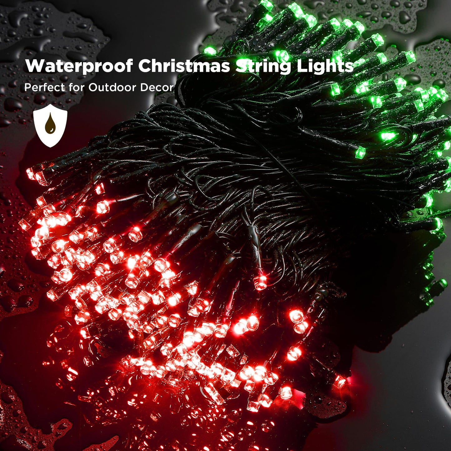 Wbao Christmas Lights Indoor Outdoor 500Led 174Ft  Super Bright Led Christmas String Lights With Ul Certified  8 Lighting Modes  Timer  Memory & Waterproof For Trees  Patio  Party Decor  Red Green
