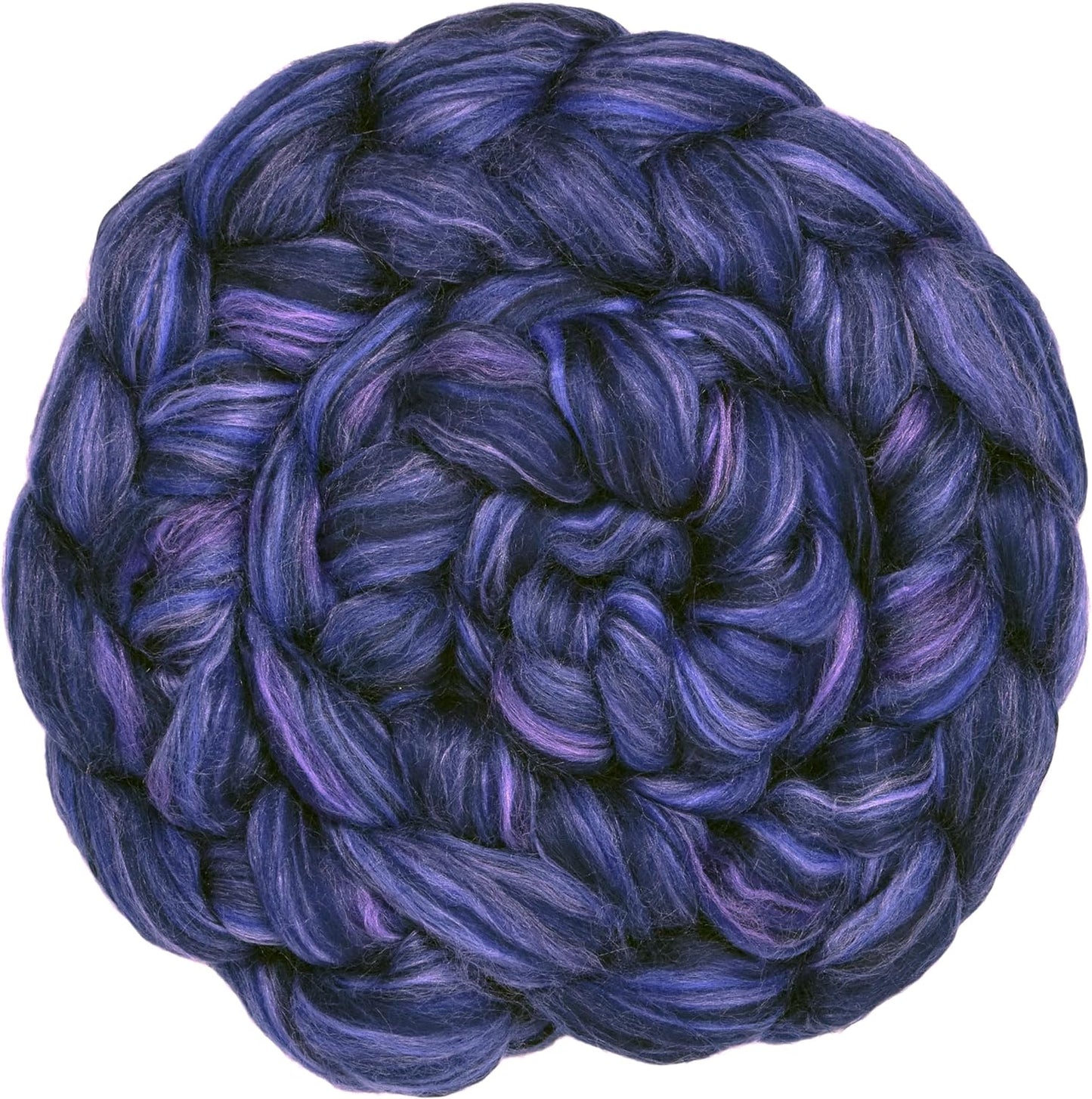 Merino Silk Luxe Tonal Designer Blend. Superfine Merino, Mulberry Silk, Tussah Silk. Top Roving for Spinning or Felting. Twilight Orchid 4oz
