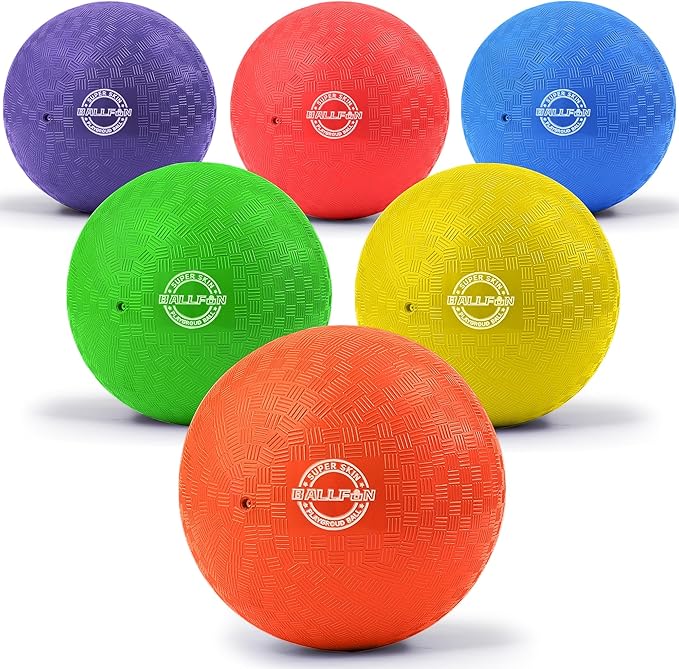 BallFUN Dodgeballs Playground Balls, Dodge Ball Set for Kids & Adults, Bouncing Kickballs Handball for Outdoor & Indoor Ga...