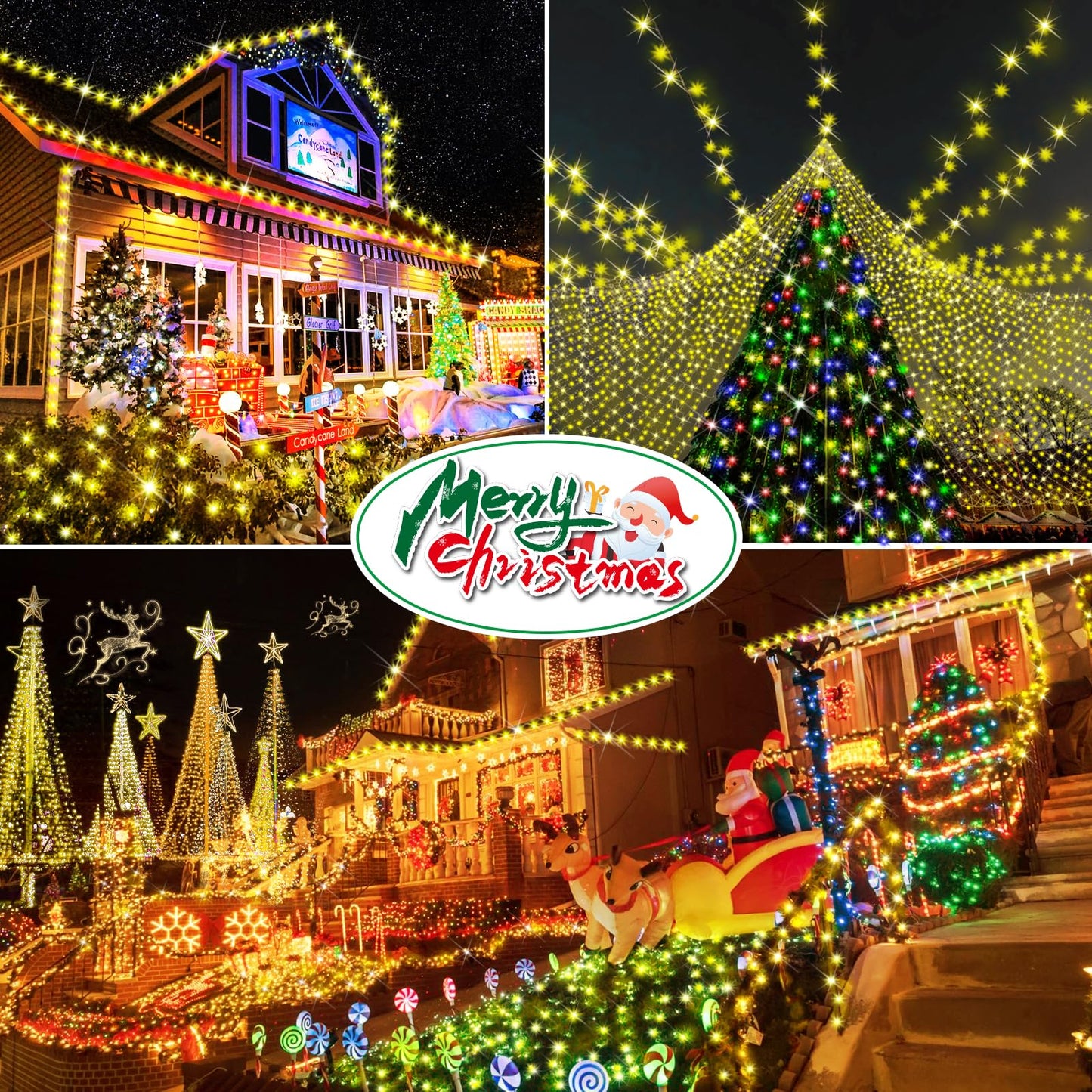 Hezbjiti 1000 LED Christmas String Lights, 403 FT, IP44 Waterproof, Warm White, Clear Wire, Model HB01-MNO1005-JDY
