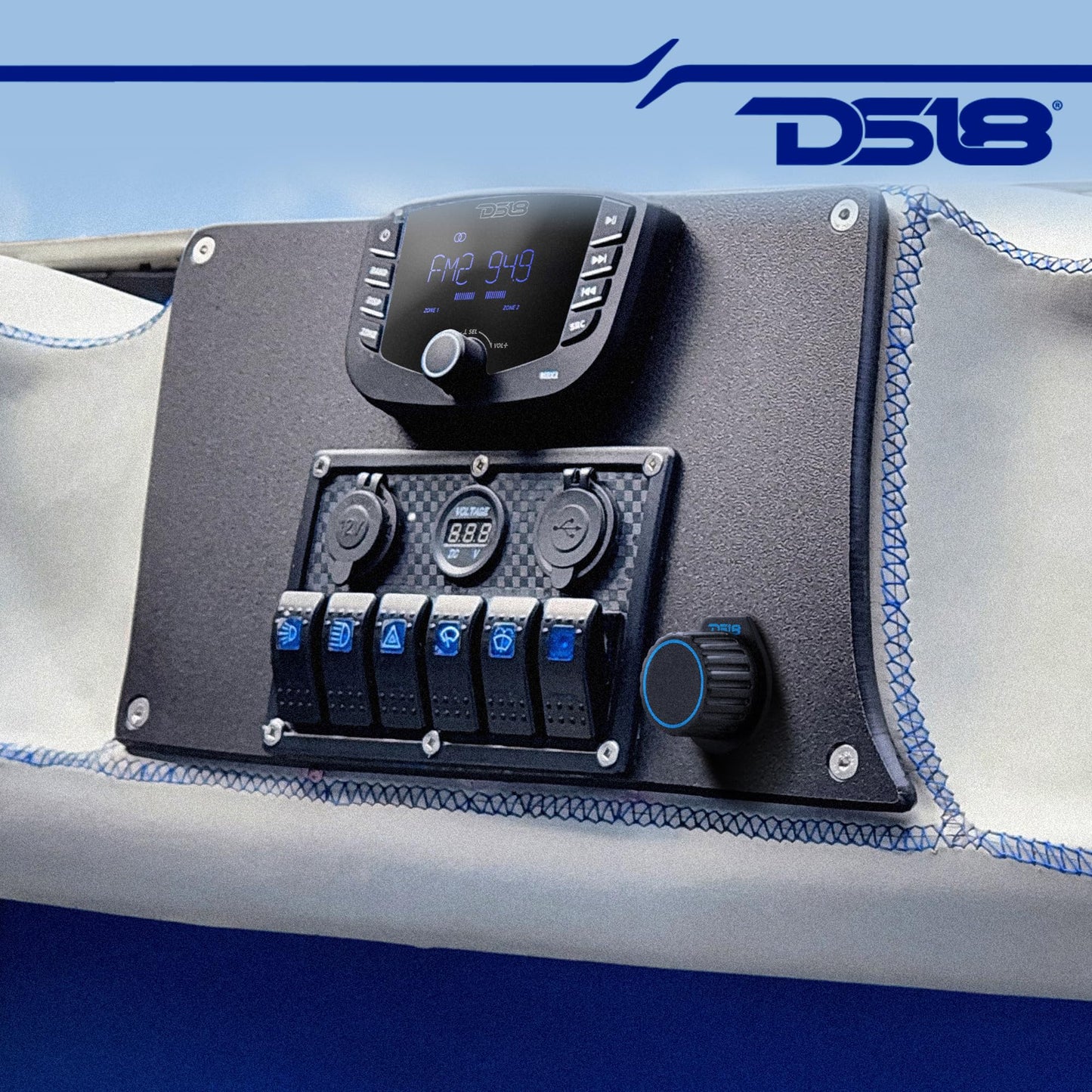 Ds18 Mbkr Marine Bass Knob Remote Gain/Volume - Compatible With Any Source Unit - Bass Knob Level Controller - Universal Rca Lin