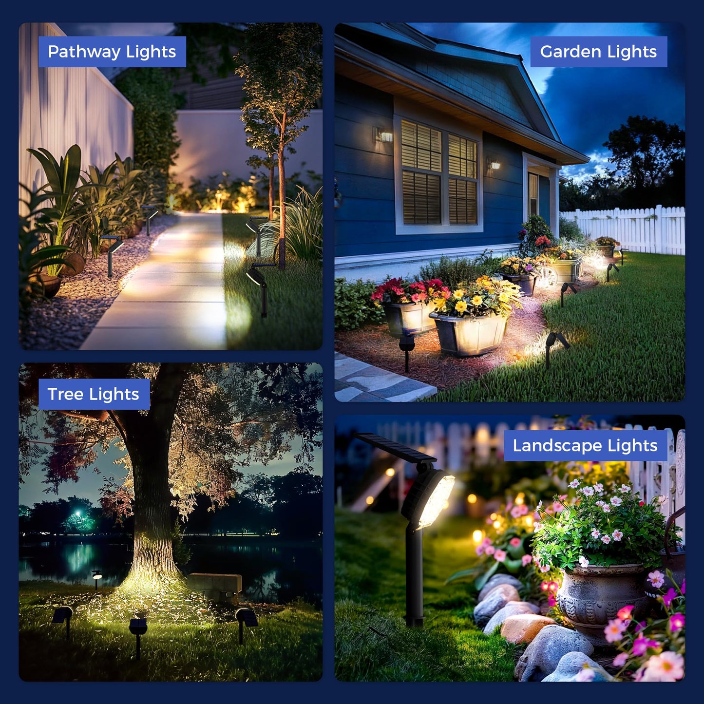 Solar Spot Lights Outdoor Waterproof Ip65  3 Modes Solar Lights Outdoor 35 Led Landscape Lighting  Spot Uplights For Garden Patio Yard Walkway Driveway House Backyard  4 Pack Neutral White(4000K)