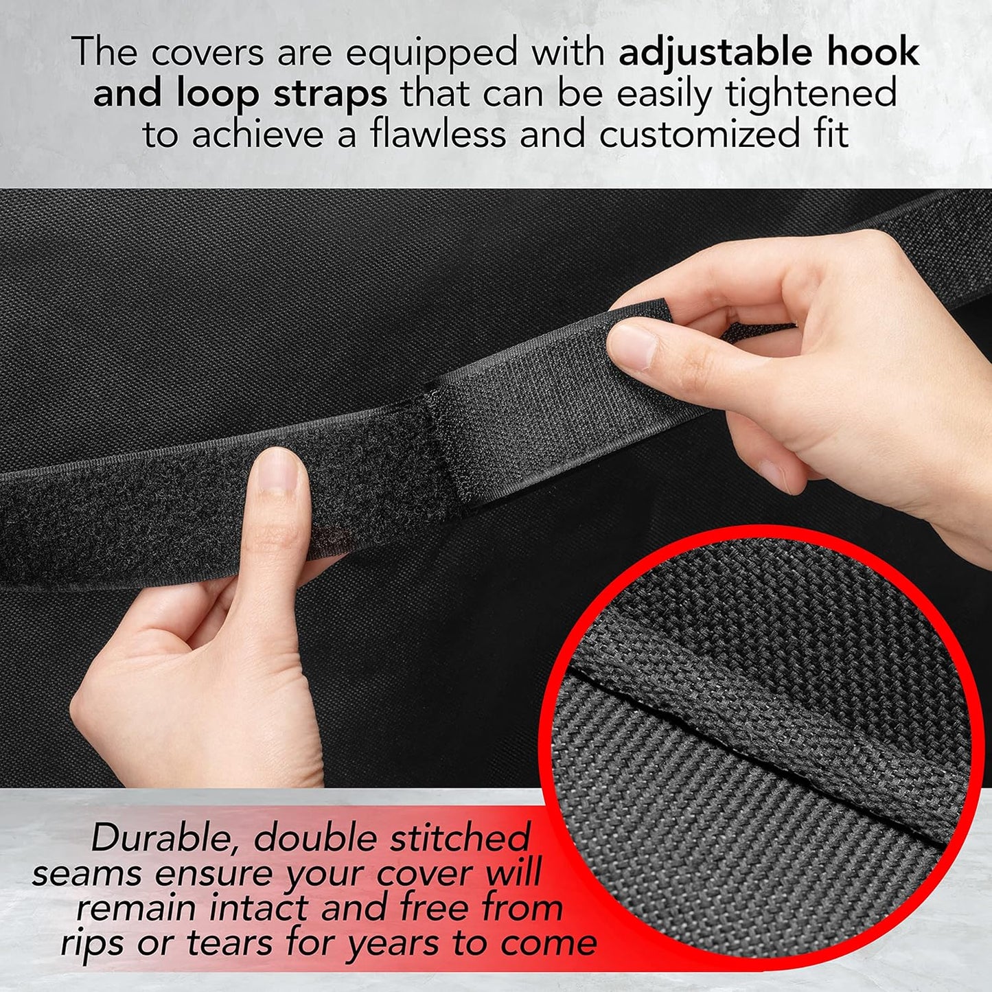 Heavy Duty BBQ Grill Cover for Outdoor Grill, 72 Inch – Waterproof, Weather Resistant, UV & Fade Resistant with Adjustable Straps – Gas Grill Cover for Weber, Genesis, Charbroil, etc. Black