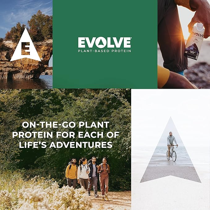 Evolve Plant Based Protein Shake, Berry Medley, 20g Vegan Protein, Immune Support, Vitamin C & Zinc, Dairy Free, No Artificial Sweeteners, Non-GMO, 10g Fiber, 11oz, (12 Pack) (Formula May Vary)