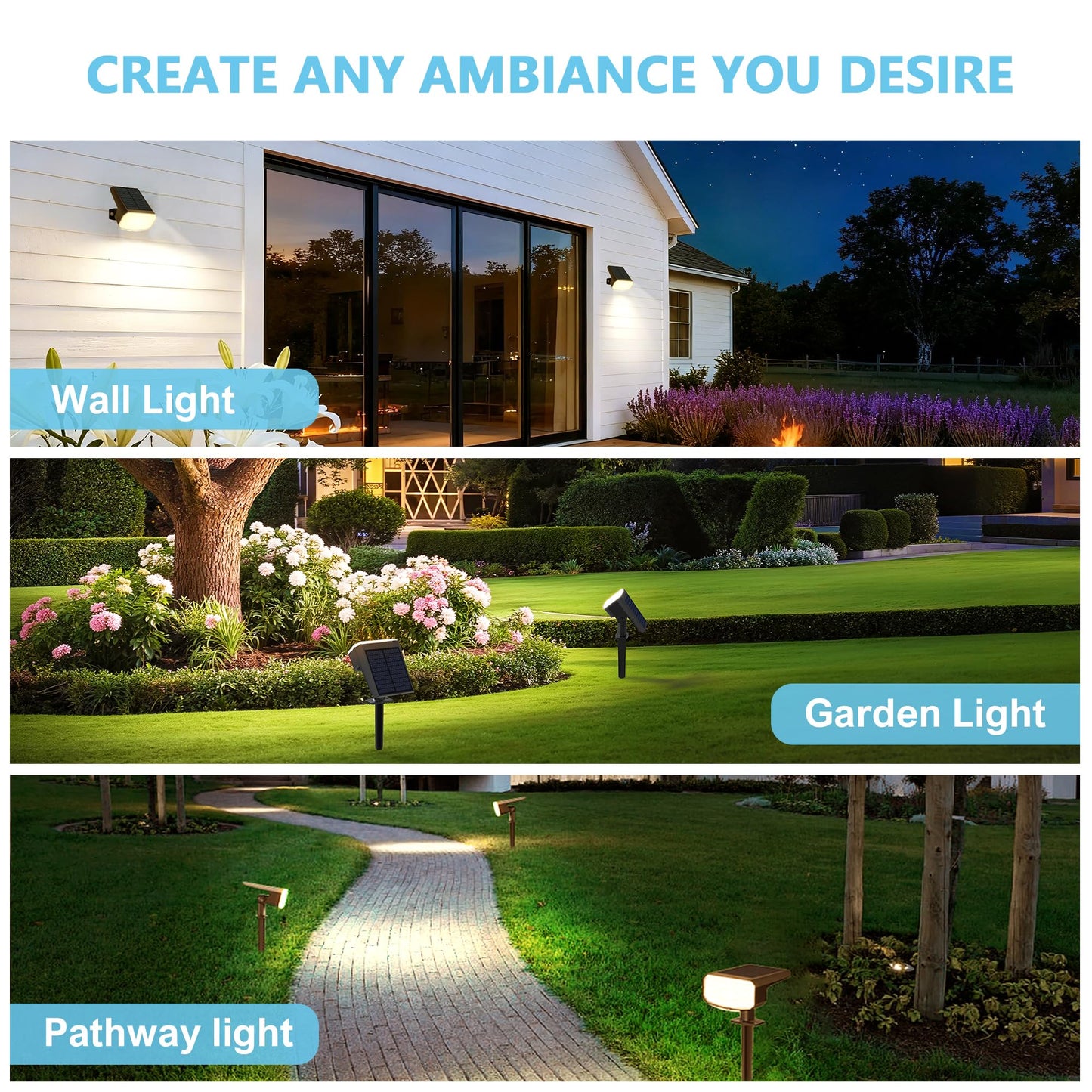 Jejot Solar Lights Outdoor Waterproof Ip65  Super Bright Led  3000K 2 Lighting Modes  Solar Powered Yard Garden Solar Spot Lights For Outside Landscape Auto On/Off -4 Pack