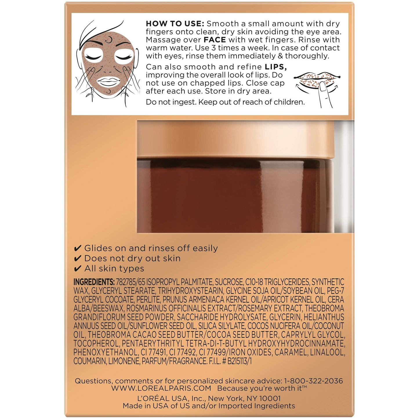 LOr  al Paris Pure Sugar Scrub Nourish and Soften, 1.7 oz.