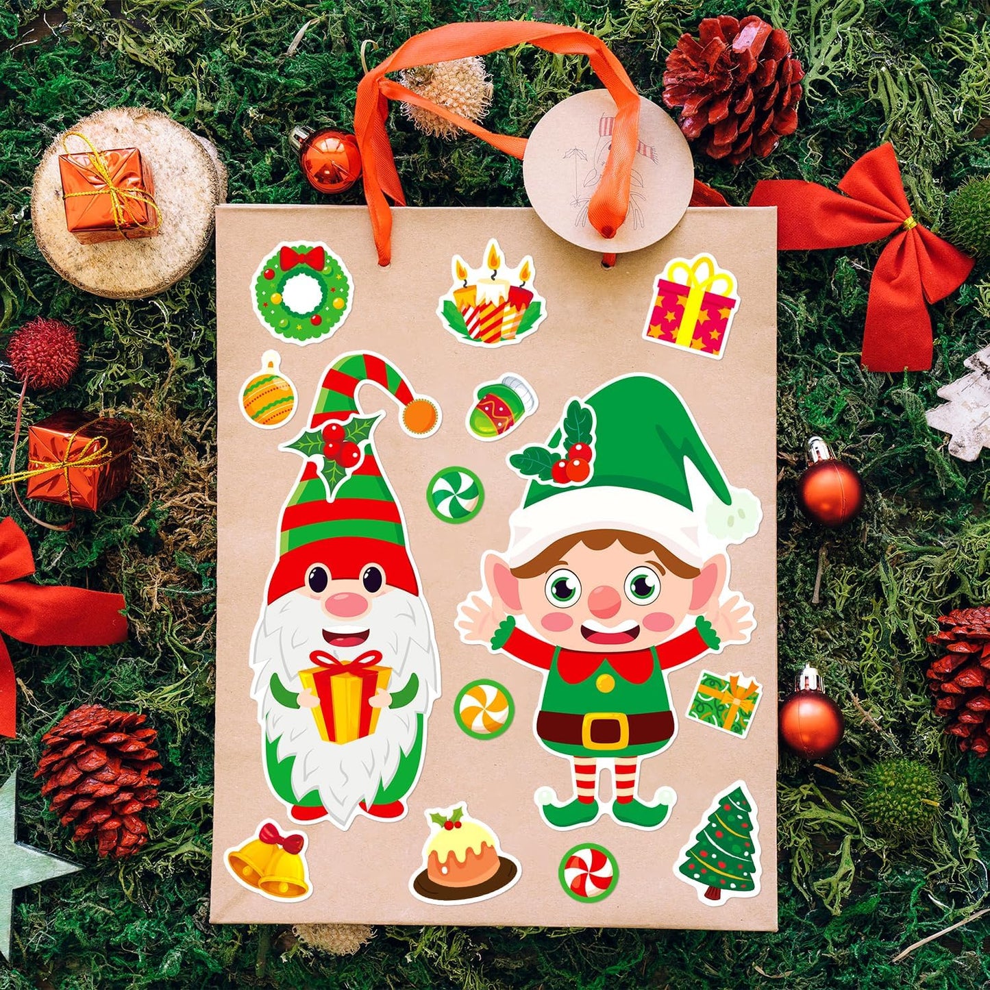 Christmas Stickers, Toddlers Stocking Stuffers for Kids, DIY Christmas Crafts for Kids Party Favors Supplies, Party Activity Games Classroom Decorations Gifts