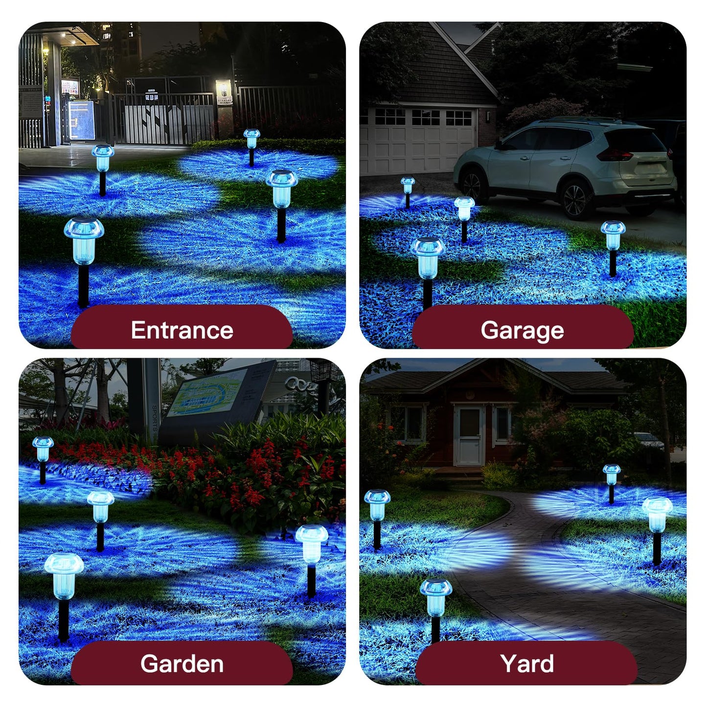 Halloween Sky Blue Solar Lights For Outside 4 Pack Halloween Decorations Led Mushroom Solar Powered Outdoor Lights  Landscape Lighting Garden Stake Light  Landscape Light Outdoor For Yard  Garden