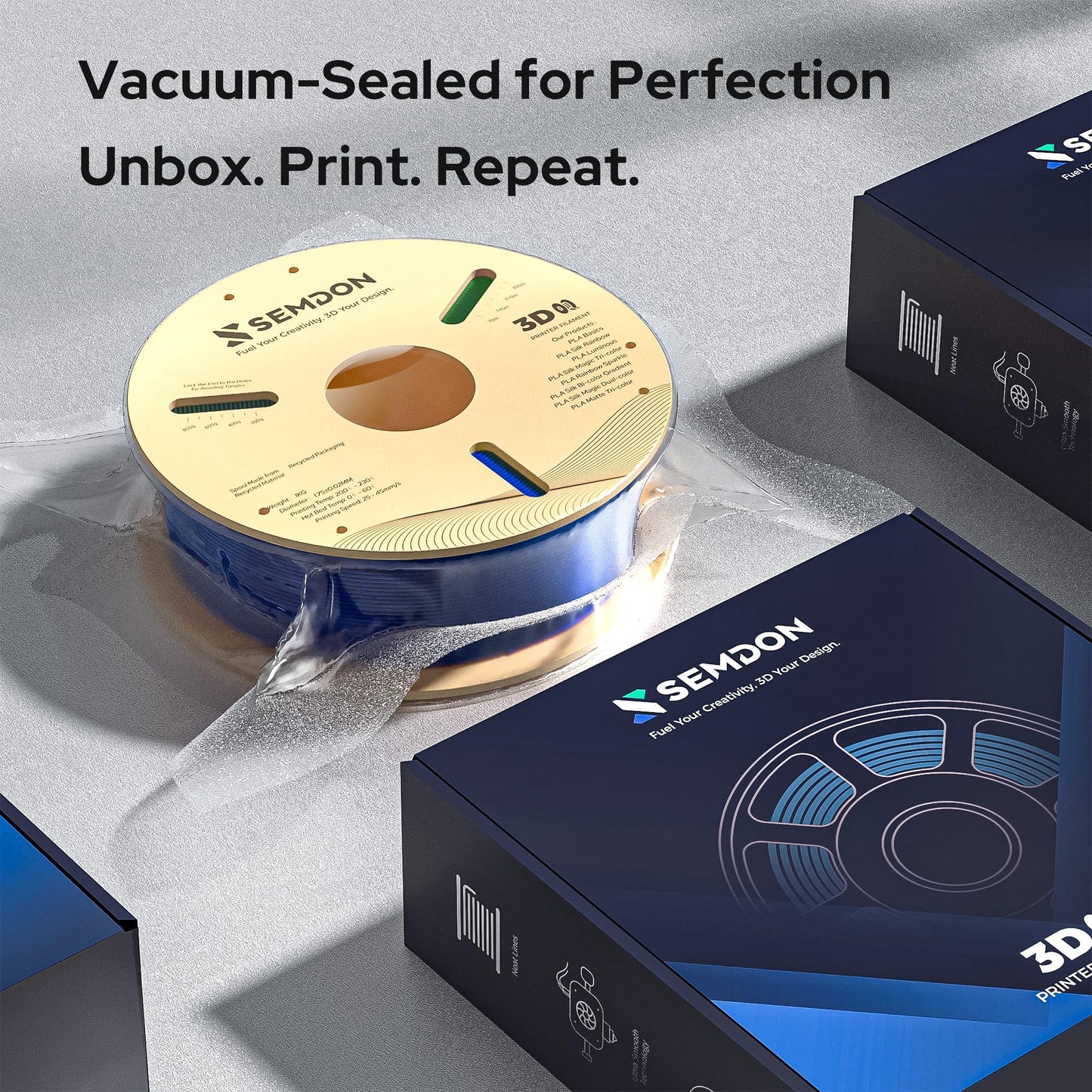 Semdon Pla Silk Tri-Color Gradient Filament 1.75Mm | Rainbow Red/Yellow/Blue, 0.02Mm, Low Warping | Ender 3/V2/Pro, Stem, Lithop