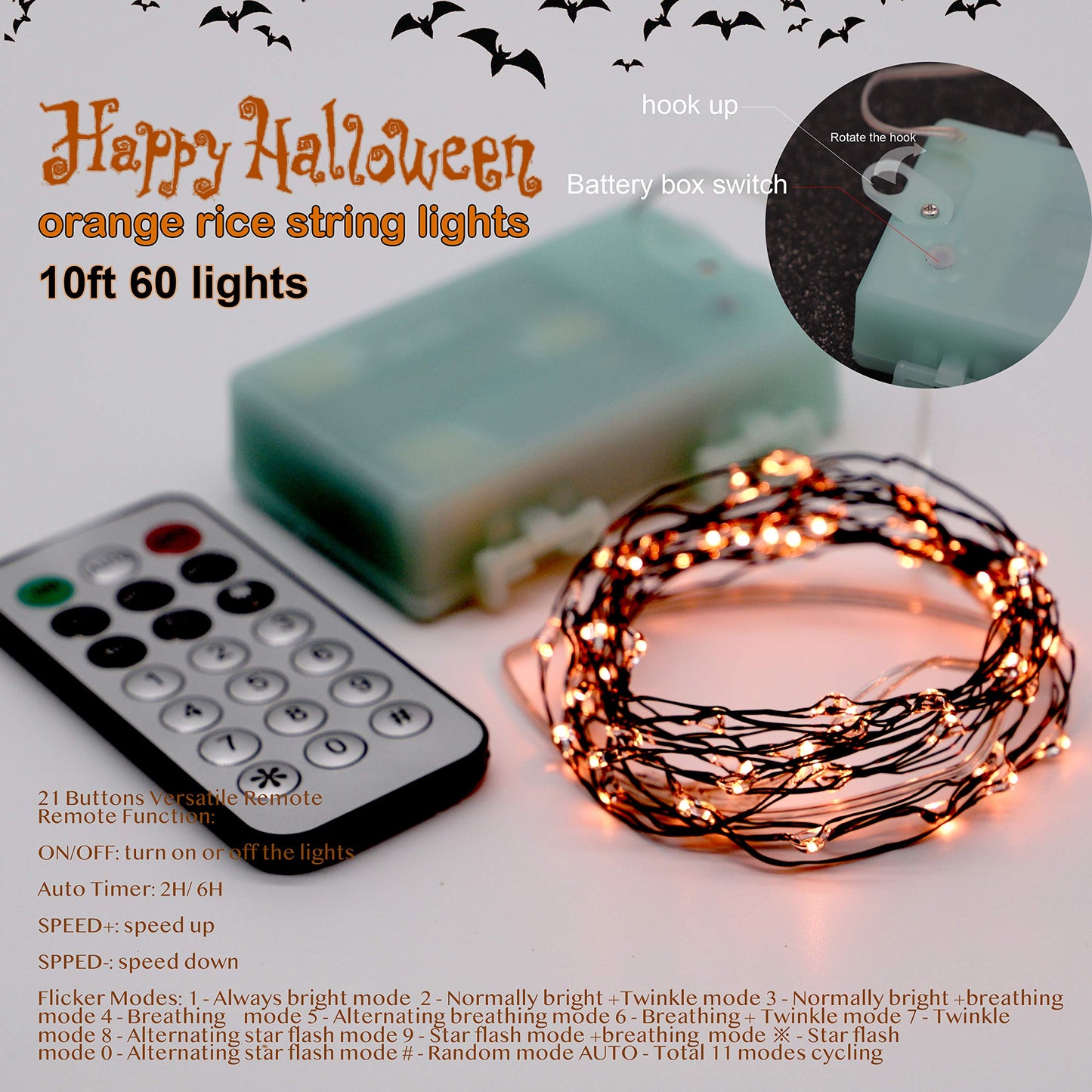Miya Life Nature Rattan Pumpkin String Lights Fall Garland With Lights Battery Operated With Remote - Perfect Thanksgiving Halloween Fall Decorations (Orange Fairy)