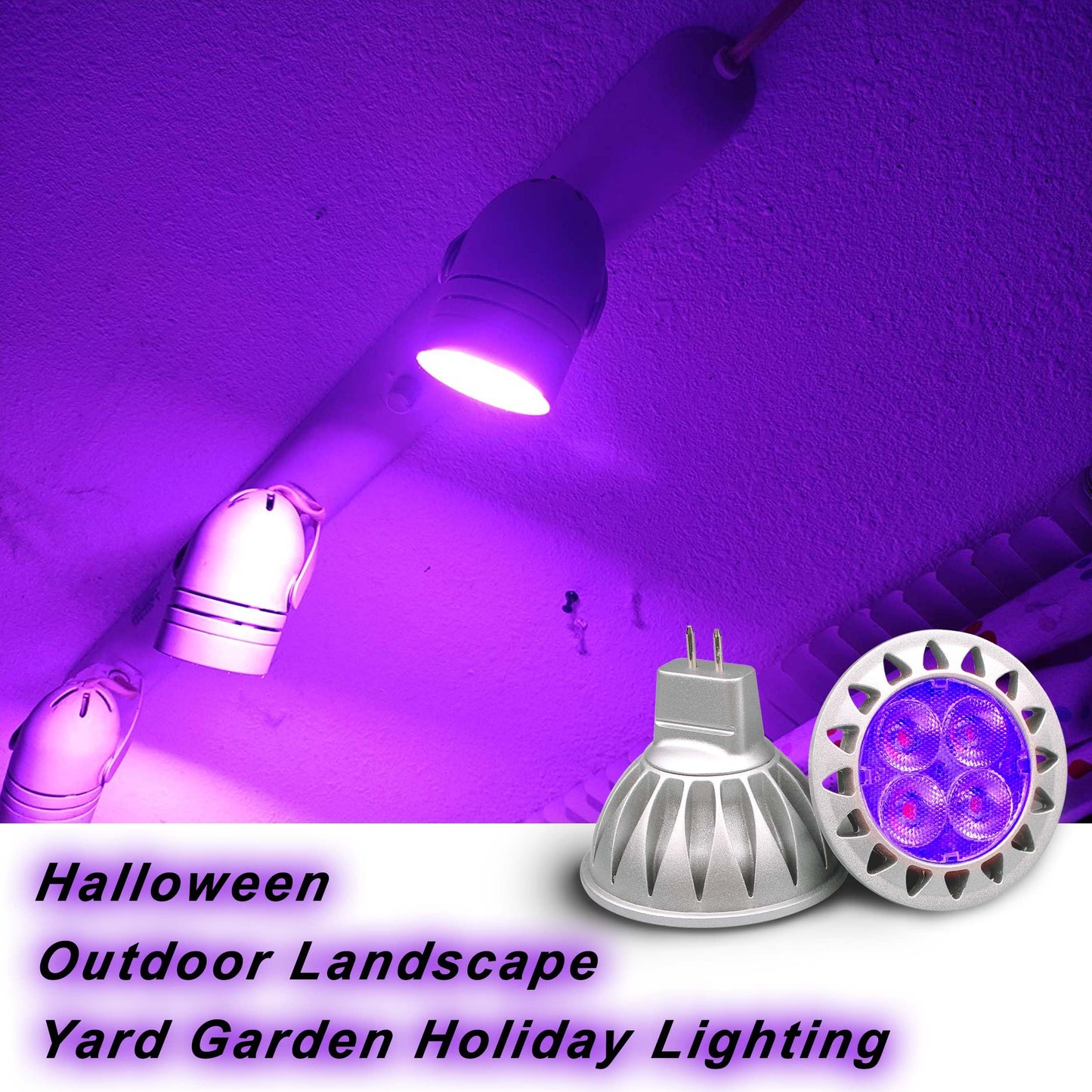 Alide Purple Mr16 Gu5.3 Led Bulbs 5W 20W 35W 50W Halogen Equivalent 12V Low Voltage Mr16 Led Purple Bulbs For Halloween Outdoor Landscape Yard Garden Tree Pool Holiday Lighting 38 Deg 6 Pack