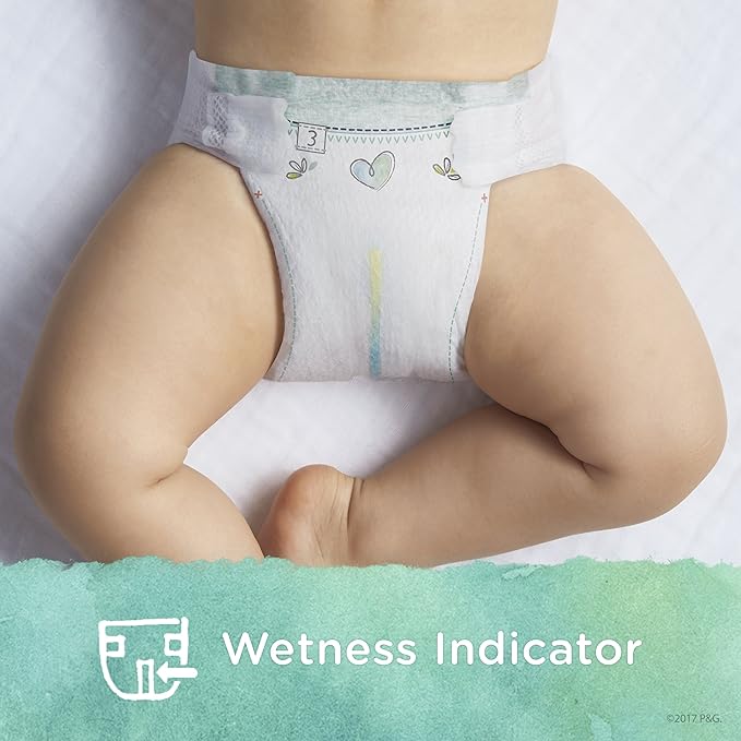 Pampers Diapers Newborn/Size 1 (8-14 lb), Pure Protection Disposable Baby Diapers, Hypoallergenic and Unscented Protection, Super Pack (Old Version), Size 1, 74 Count