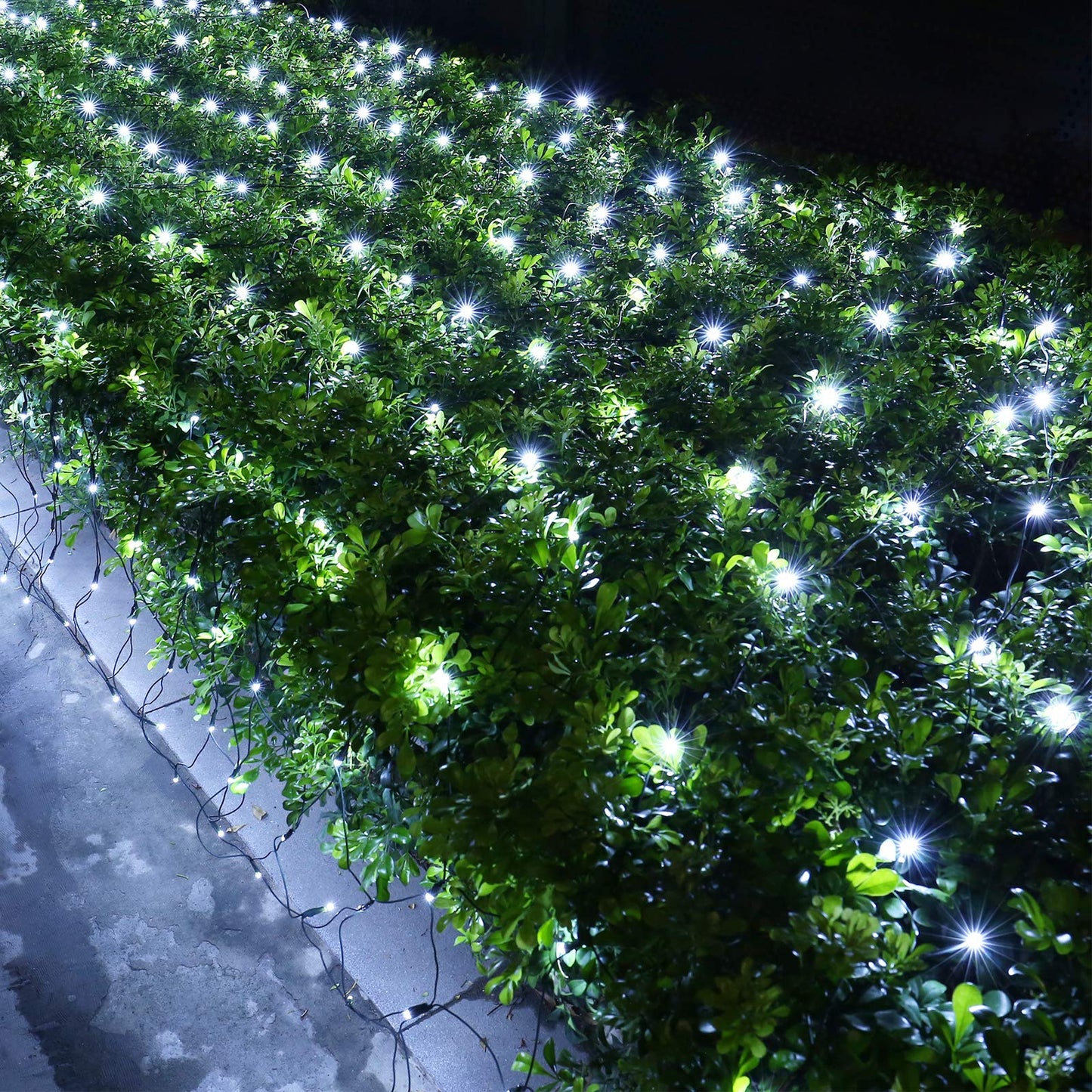 Lomotech 12Ft X 5Ft 360 Led Christmas Net Lights, Waterproof, 8 Modes, Green Wire, White