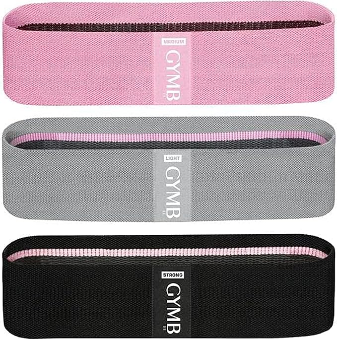 Gymbee Premium Resistance Bands for Working Out - Exercise Bands to Workout Glutes, Thighs & Legs - No Slip Cloth Booty Ba...