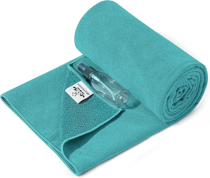 Heathyoga Yoga Mat Towel Non Slip for Hot Yoga Towel with Silicone Grip & Free Spray Bottle, 72"X26" Extra Large Microfibe...