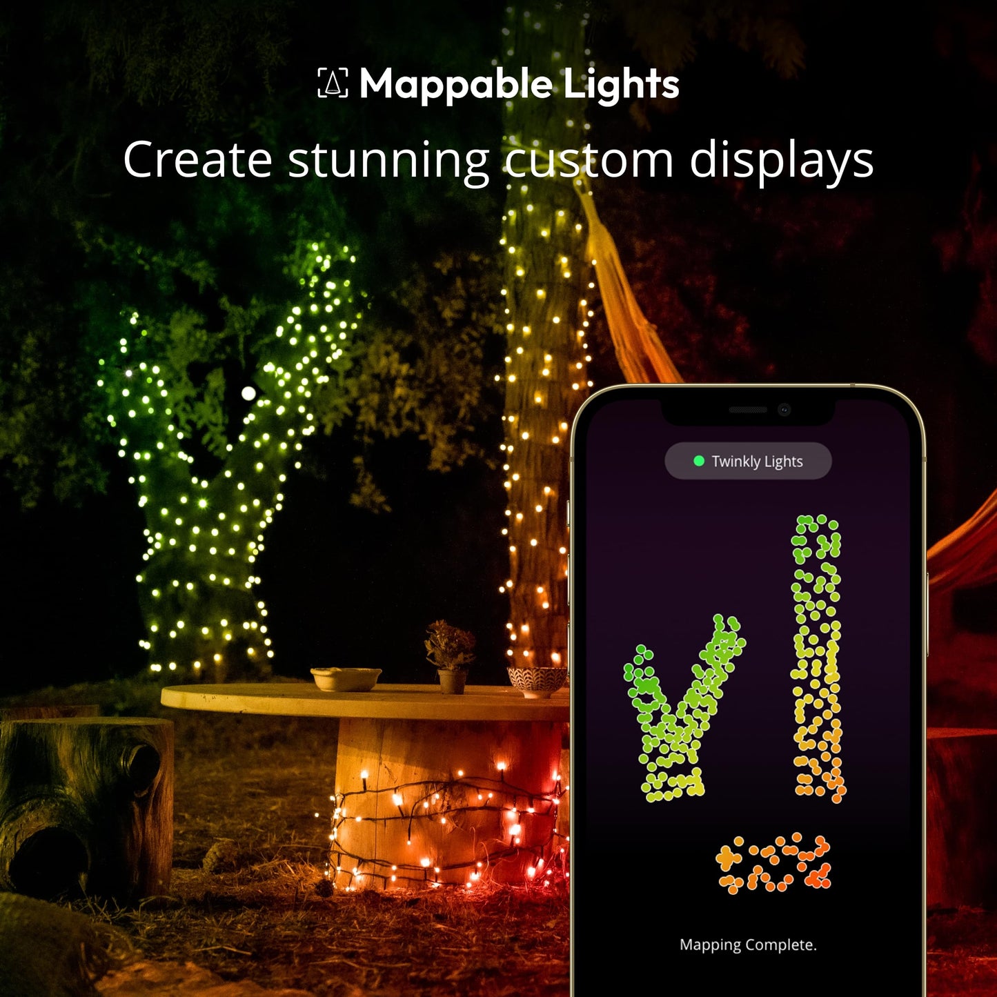 Twinkly 400 Led Rgb String Lights, Smart Outdoor/Indoor, Compatible With Homekit/Alexa/Google Home, Ip44, Black Cable, 32M